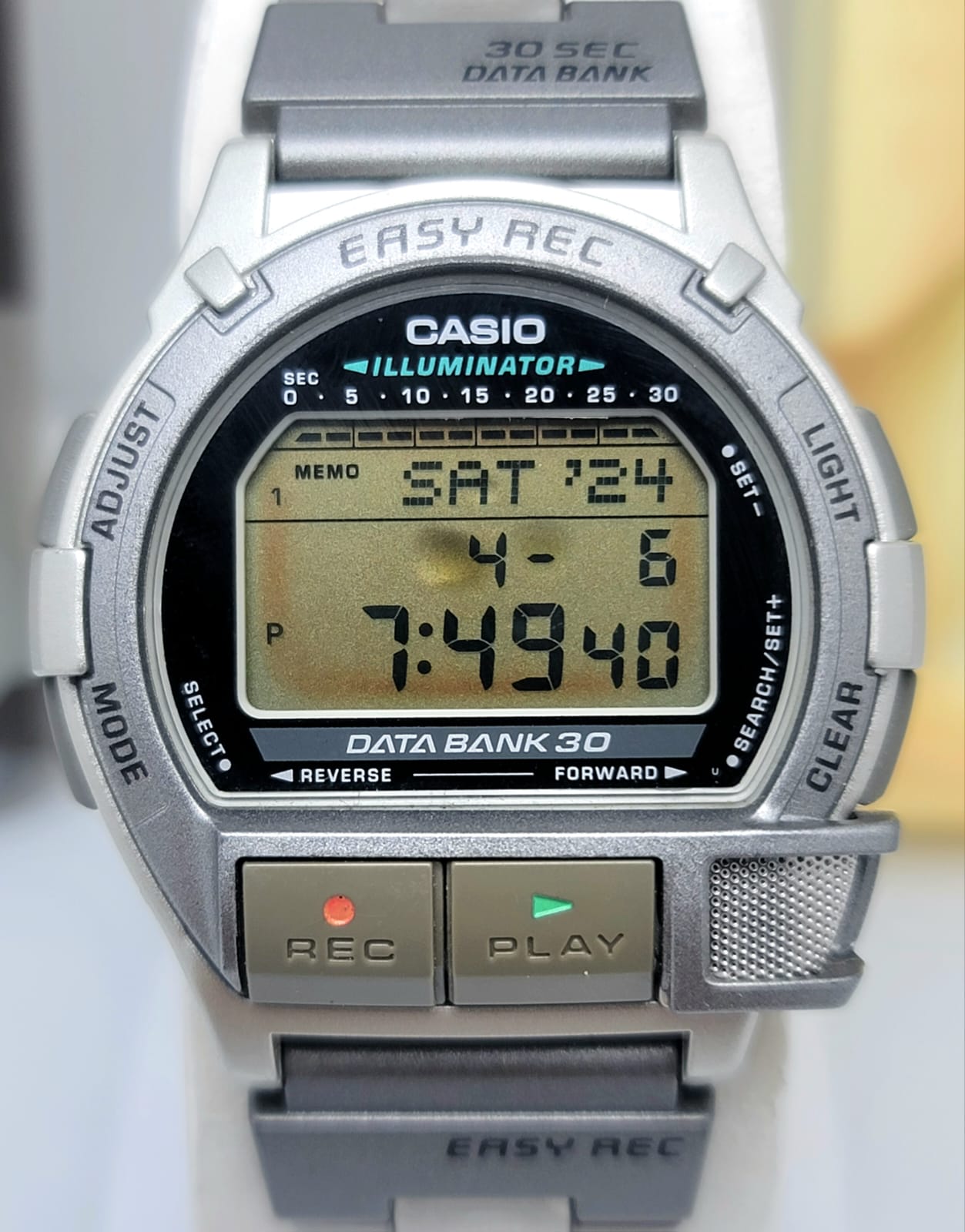 Casio Data Bank DB-V300 Voice Recorder 1590 Digital Vintage Men's Watch Casio Data Bank DB-V300 Voice Recorder 1590 Digital Vintage Men's Watch
