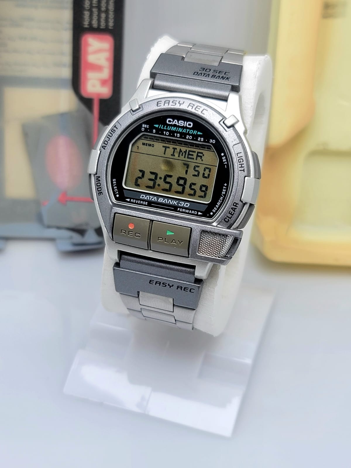 Casio Data Bank DB-V300 Voice Recorder 1590 Digital Vintage Men's Watch Casio Data Bank DB-V300 Voice Recorder 1590 Digital Vintage Men's Watch