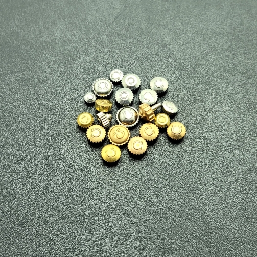 Lot of 19 Vintage Omega Watch Gold and silver Crowns for Parts
