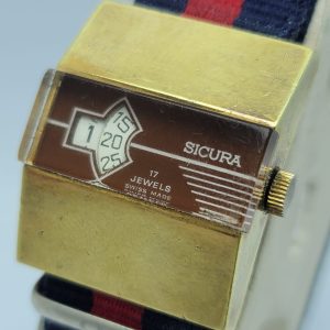 Sicura Jump hour Manual Winding Digital Vintage Unisex Watch