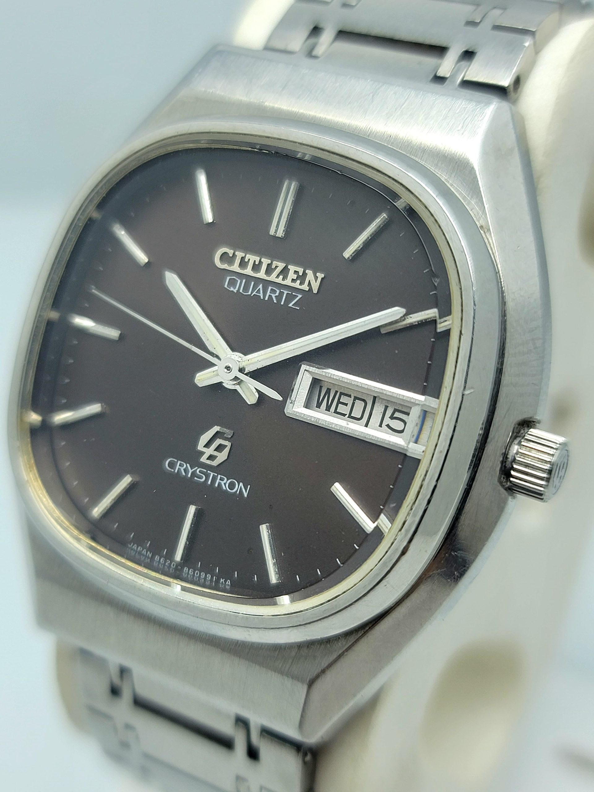 Citizen Quartz Crystron 60-0636 Day/Date Vintage Men's Watch