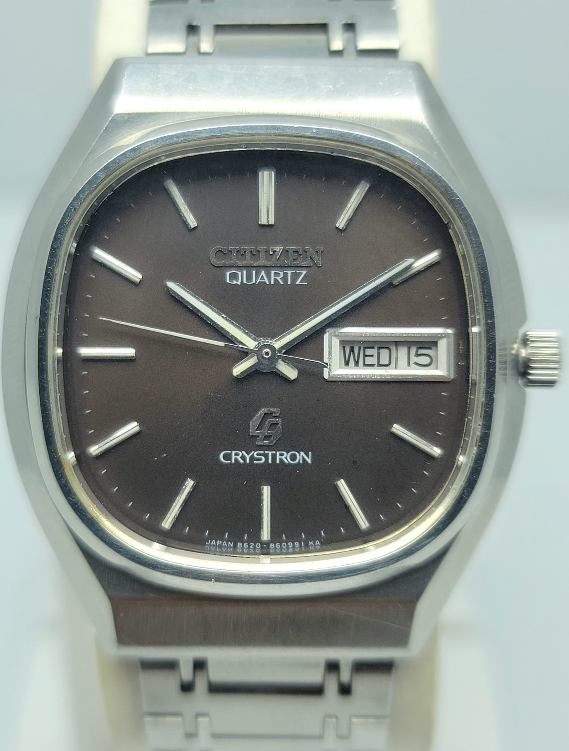 Citizen Quartz Crystron 60-0636 Day/Date Vintage Men's Watch