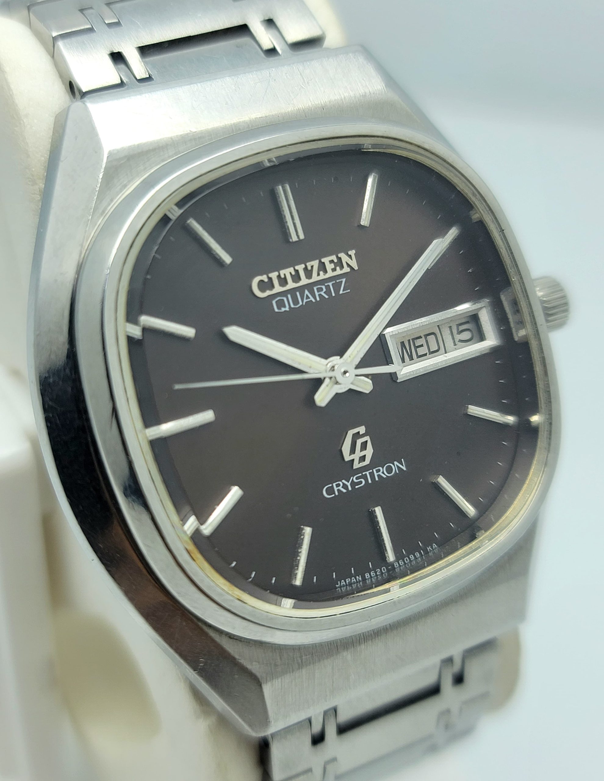 Citizen Quartz Crystron 60-0636 Day/Date Vintage Men's Watch