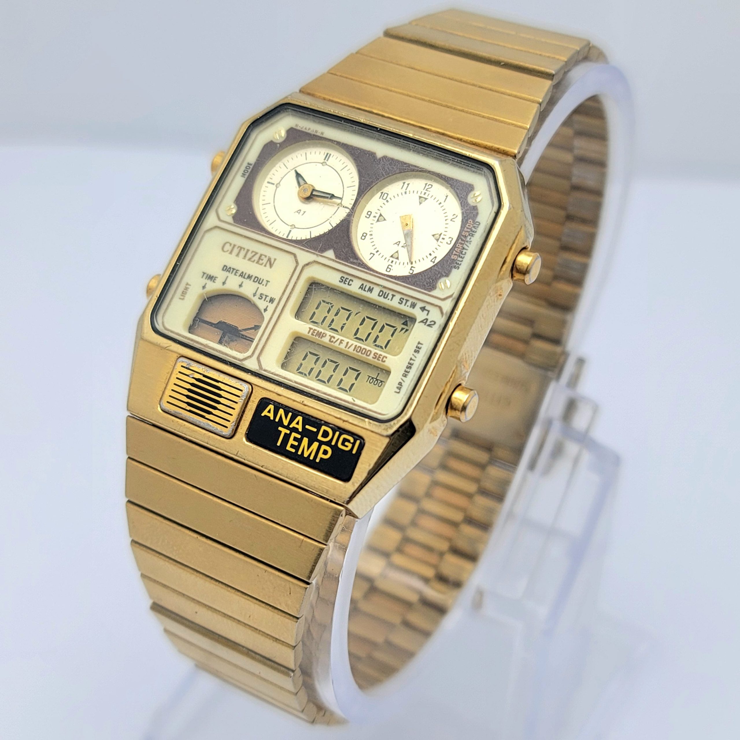 Citizen Ana-Digi Temp 8988-001971 Quartz Alarm Chronograph Vintage Men's Watch - Image 2