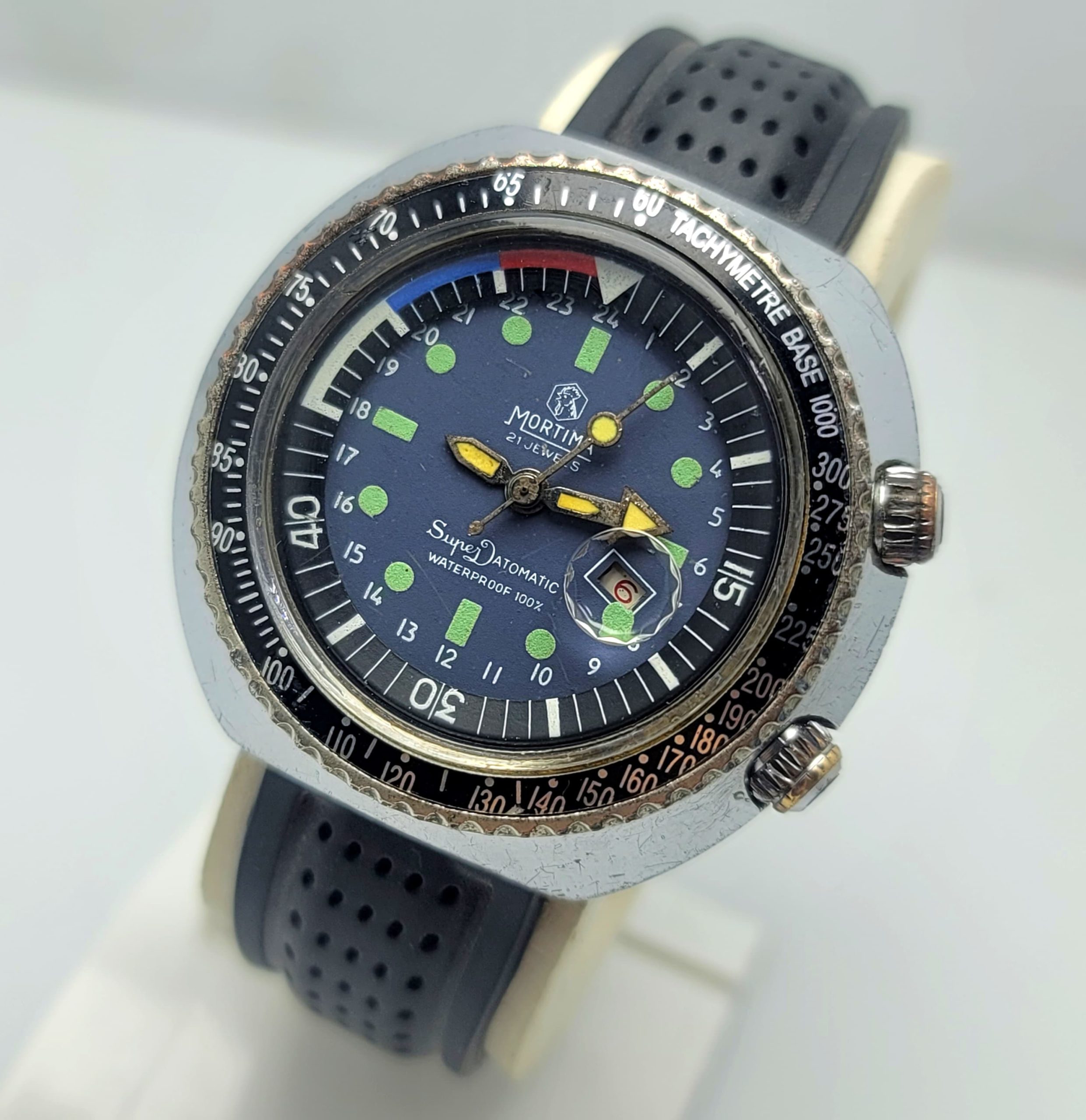 Mortima Super Datomatic Tachymetre Manual Winding Diver Vintage Men's Watch - Image 3