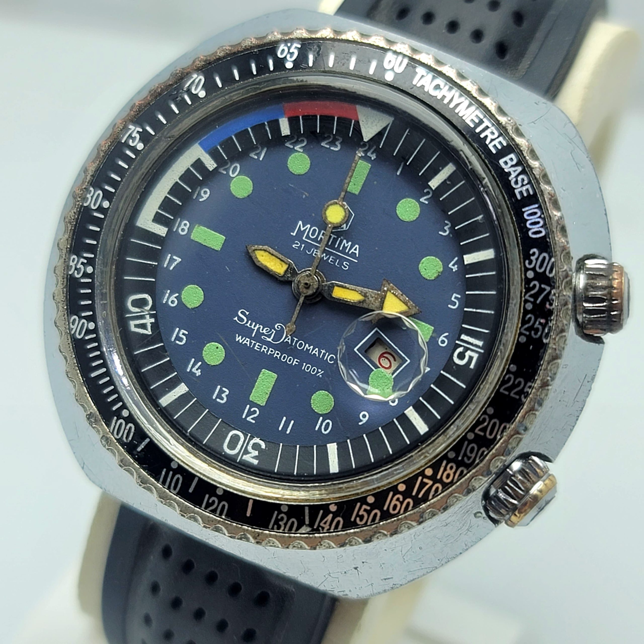 Mortima Super Datomatic Tachymetre Manual Winding Diver Vintage Men's Watch - Image 2