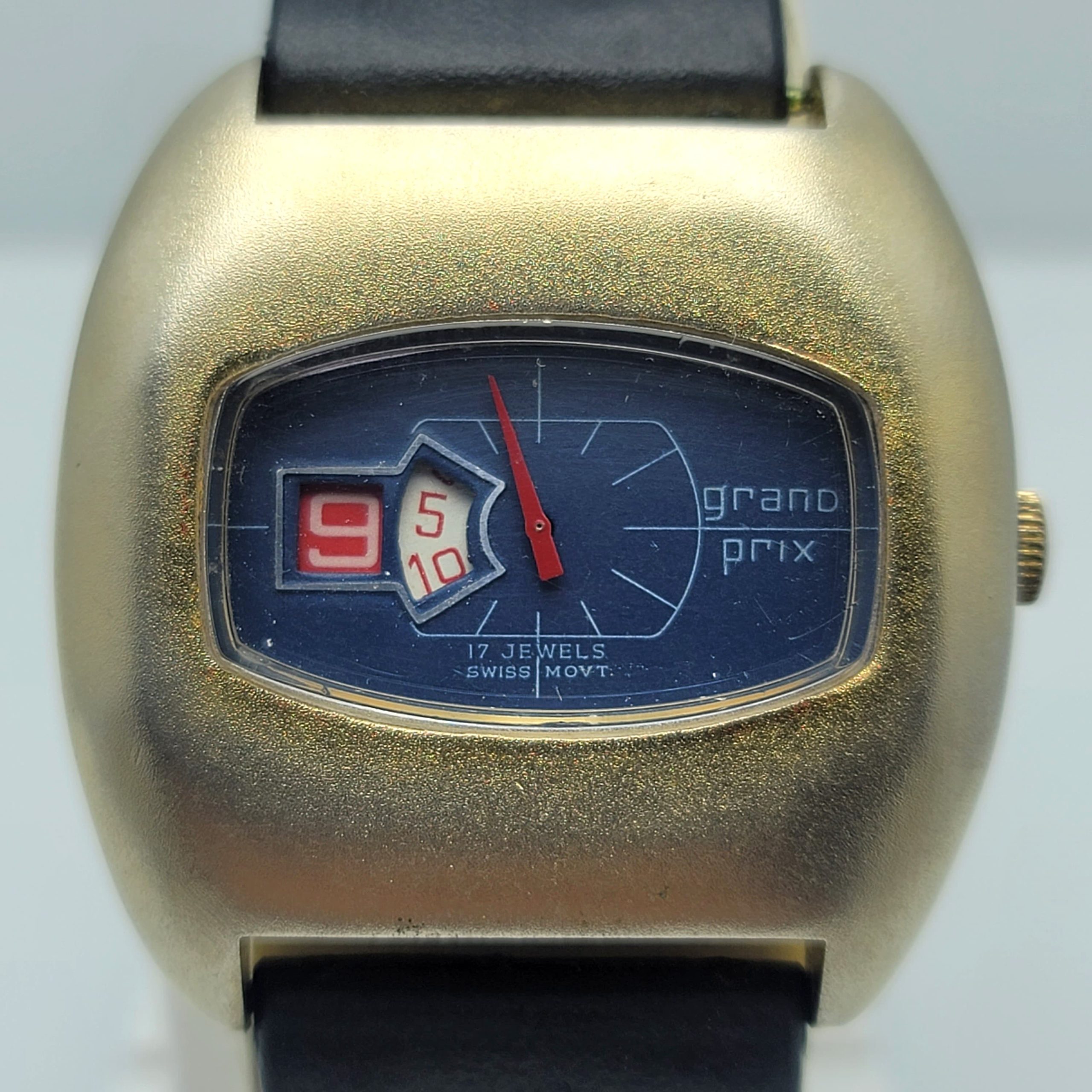 Grand Prix Jump Hour Manual Winding Digital Vintage Men's Watch