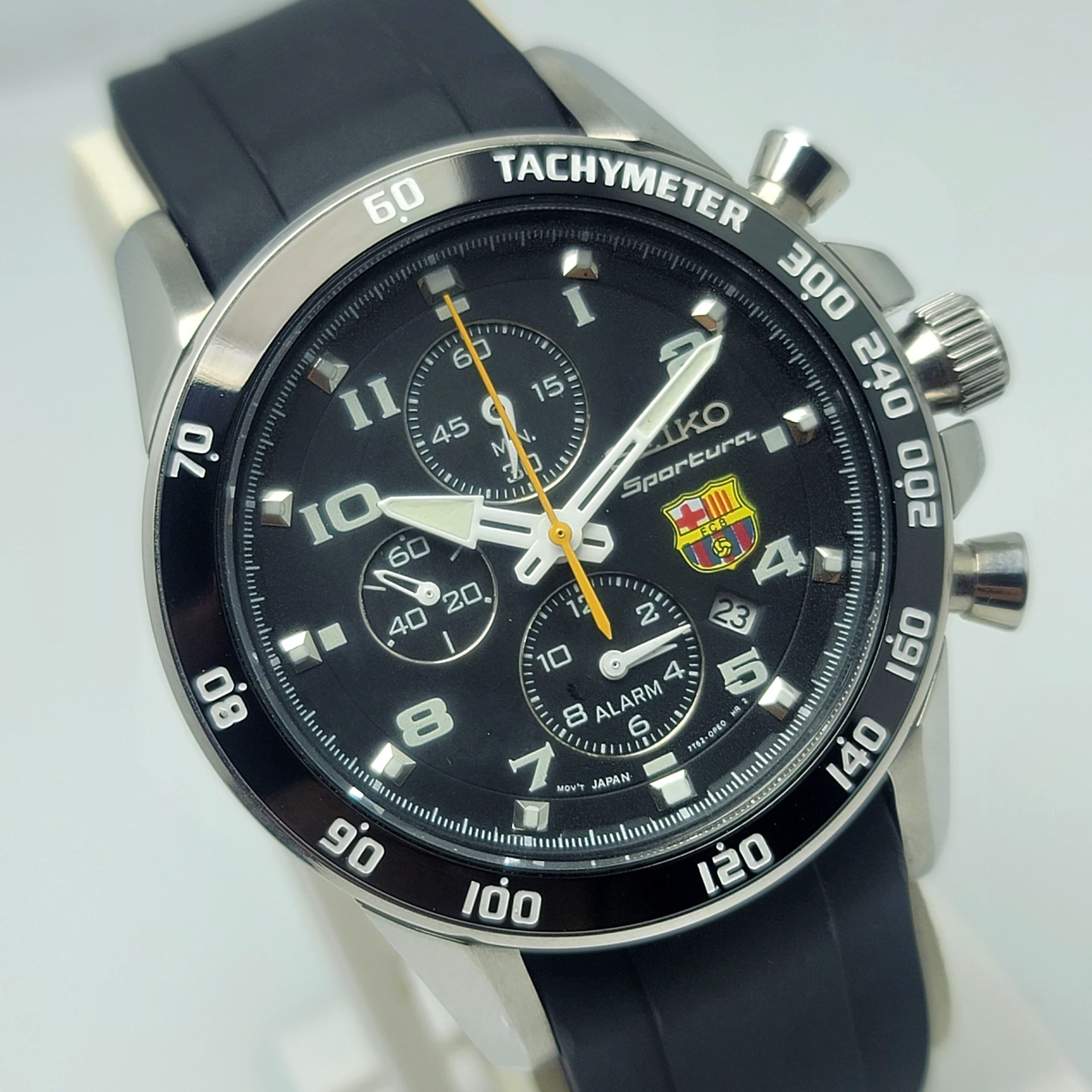 SEIKO SPORTURA 7T62-0KV0 CHRONOGRAPH FC BARCELONA MEN'S WATCH