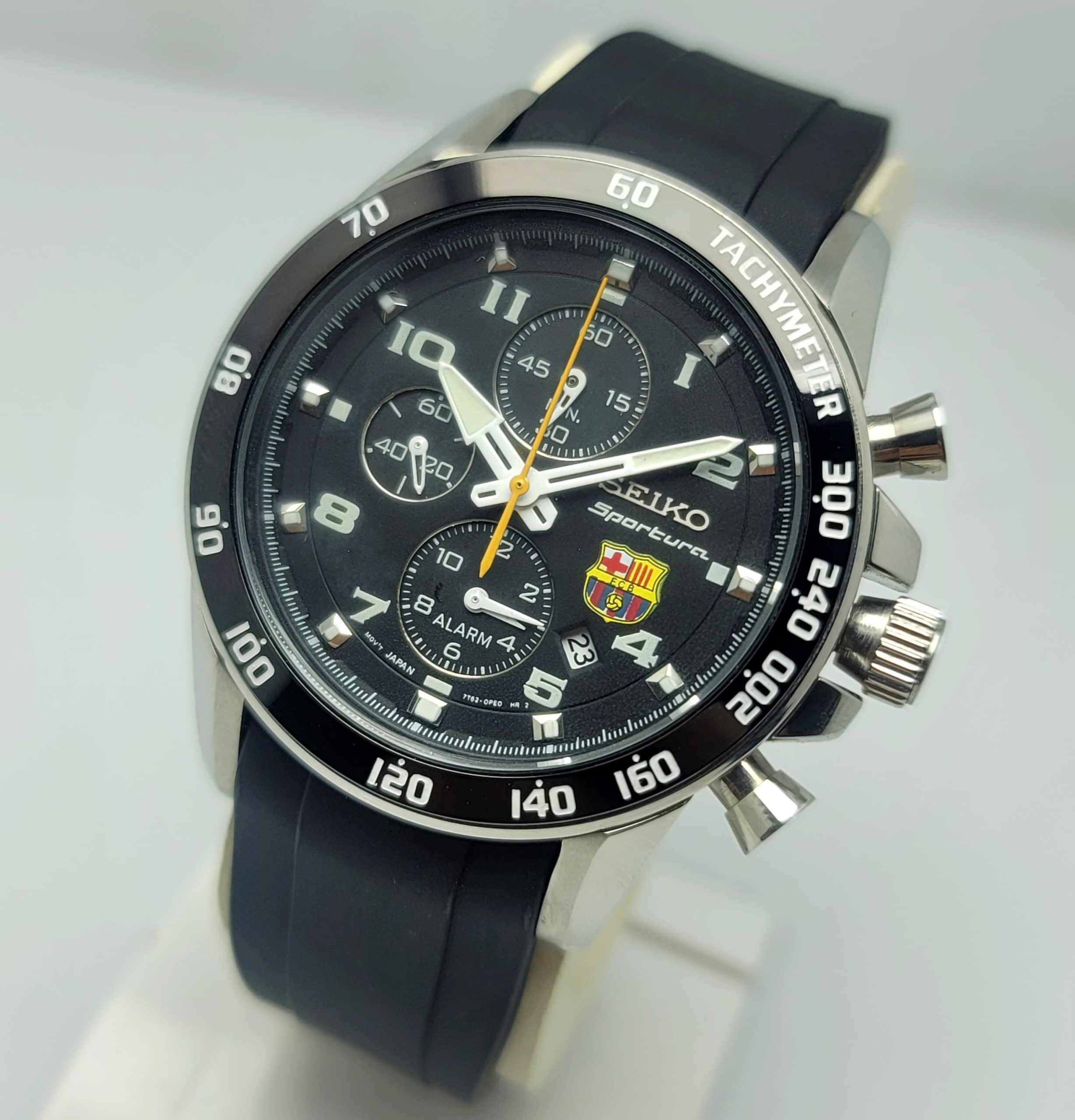 SEIKO SPORTURA 7T62-0KV0 CHRONOGRAPH FC BARCELONA MEN'S WATCH - Image 4
