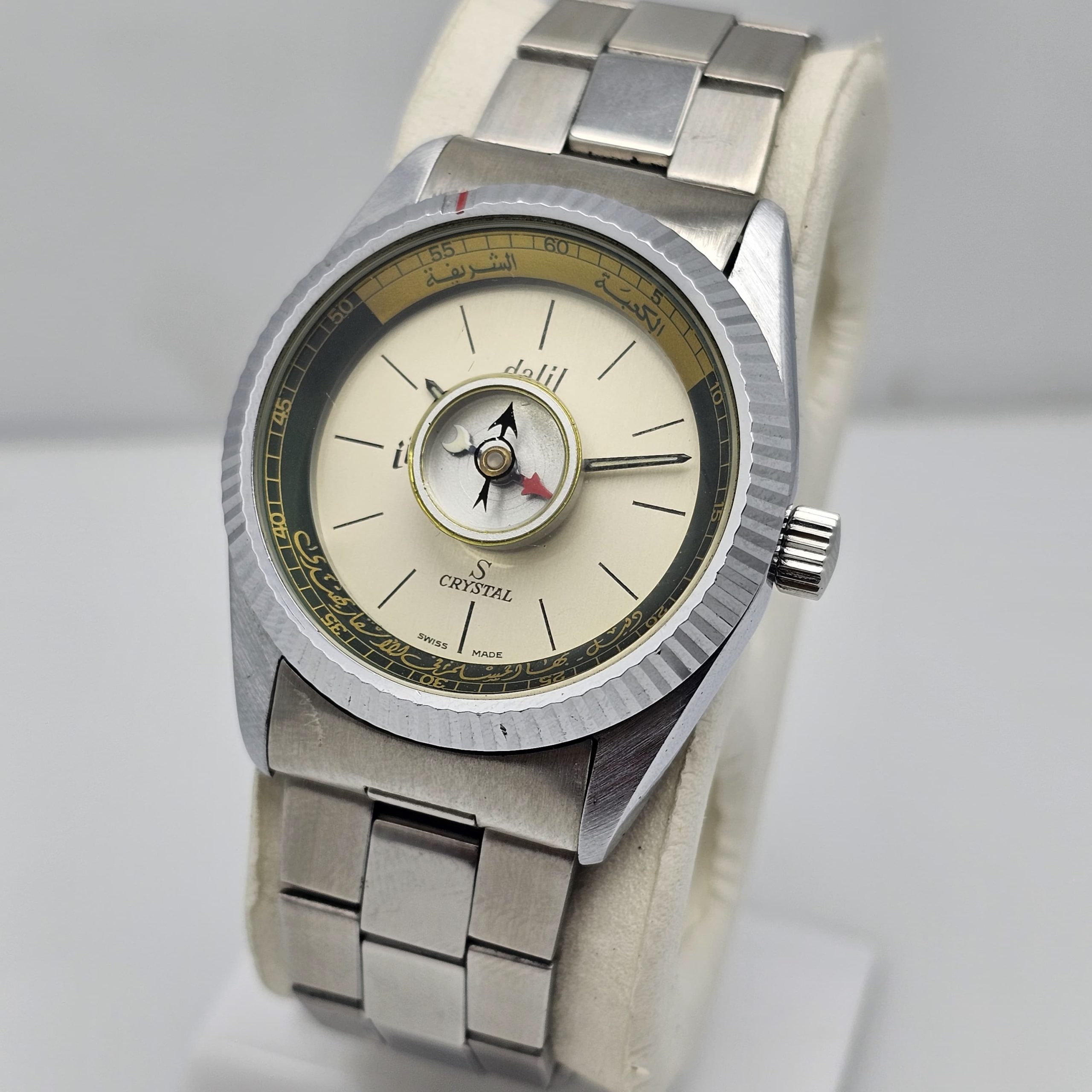 Dalil Crystal Manual Winding Muslim Compass Vintage Men's Watch - Image 3