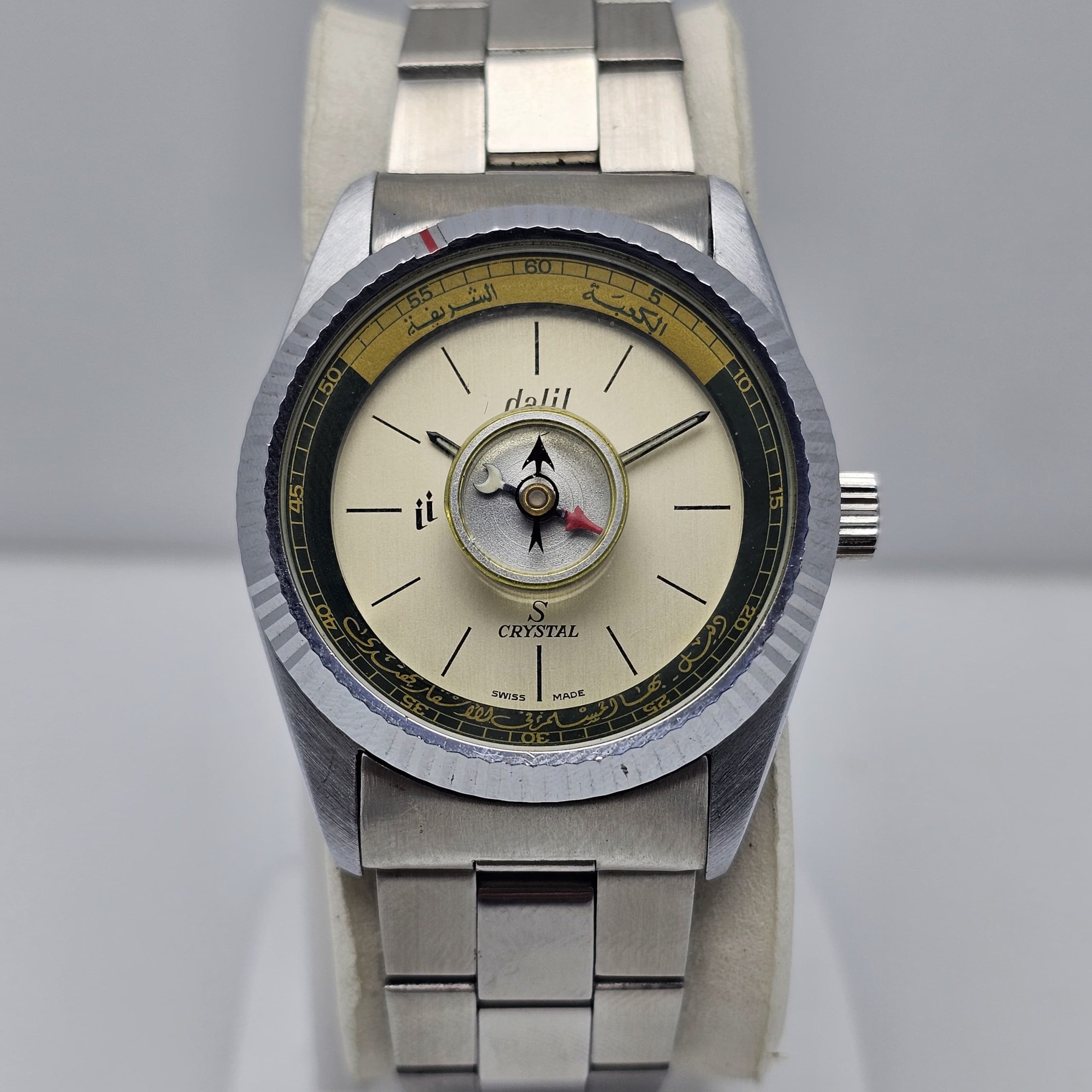 Dalil Crystal Manual Winding Muslim Compass Vintage Men's Watch - Image 8