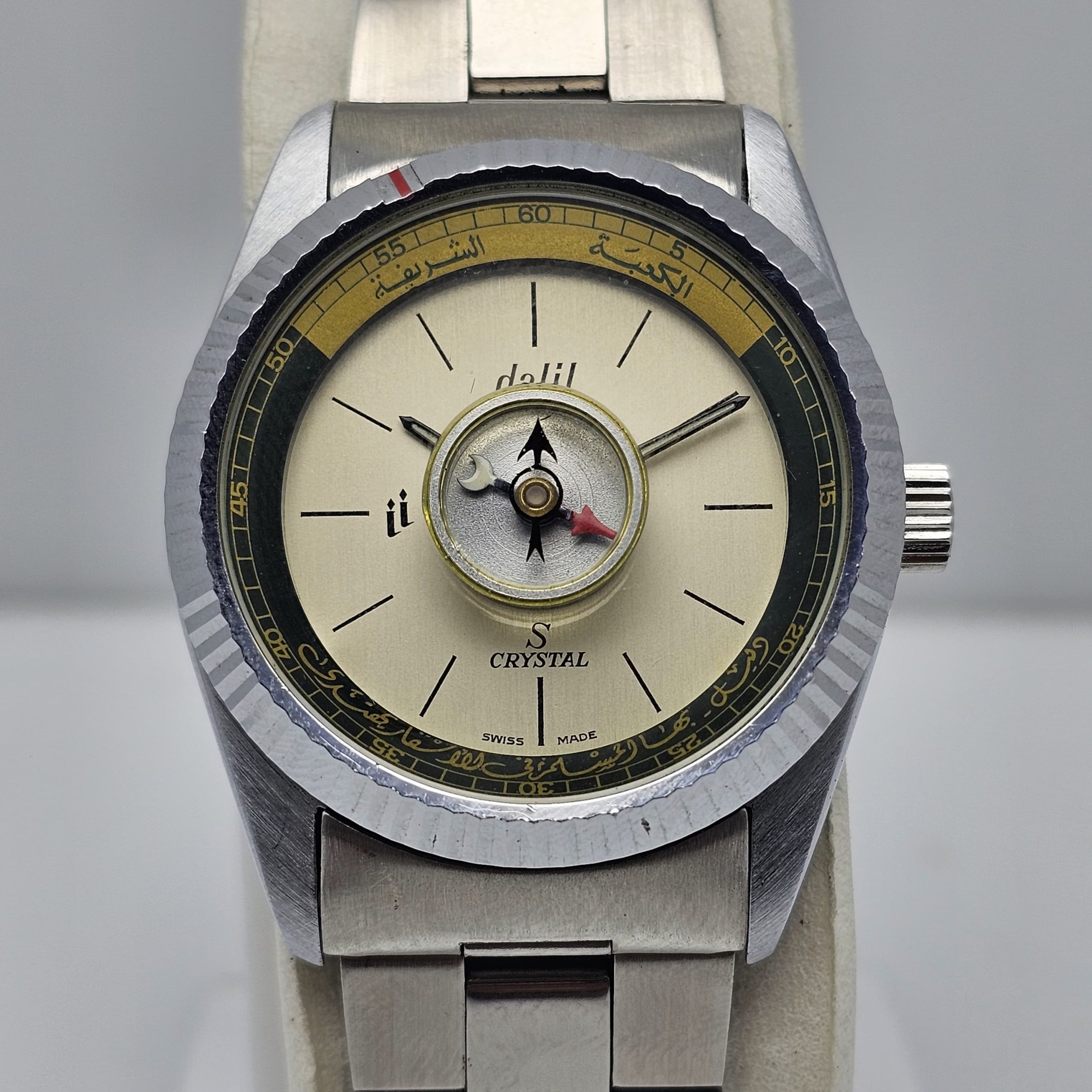 Dalil Crystal Manual Winding Muslim Compass Vintage Men's Watch
