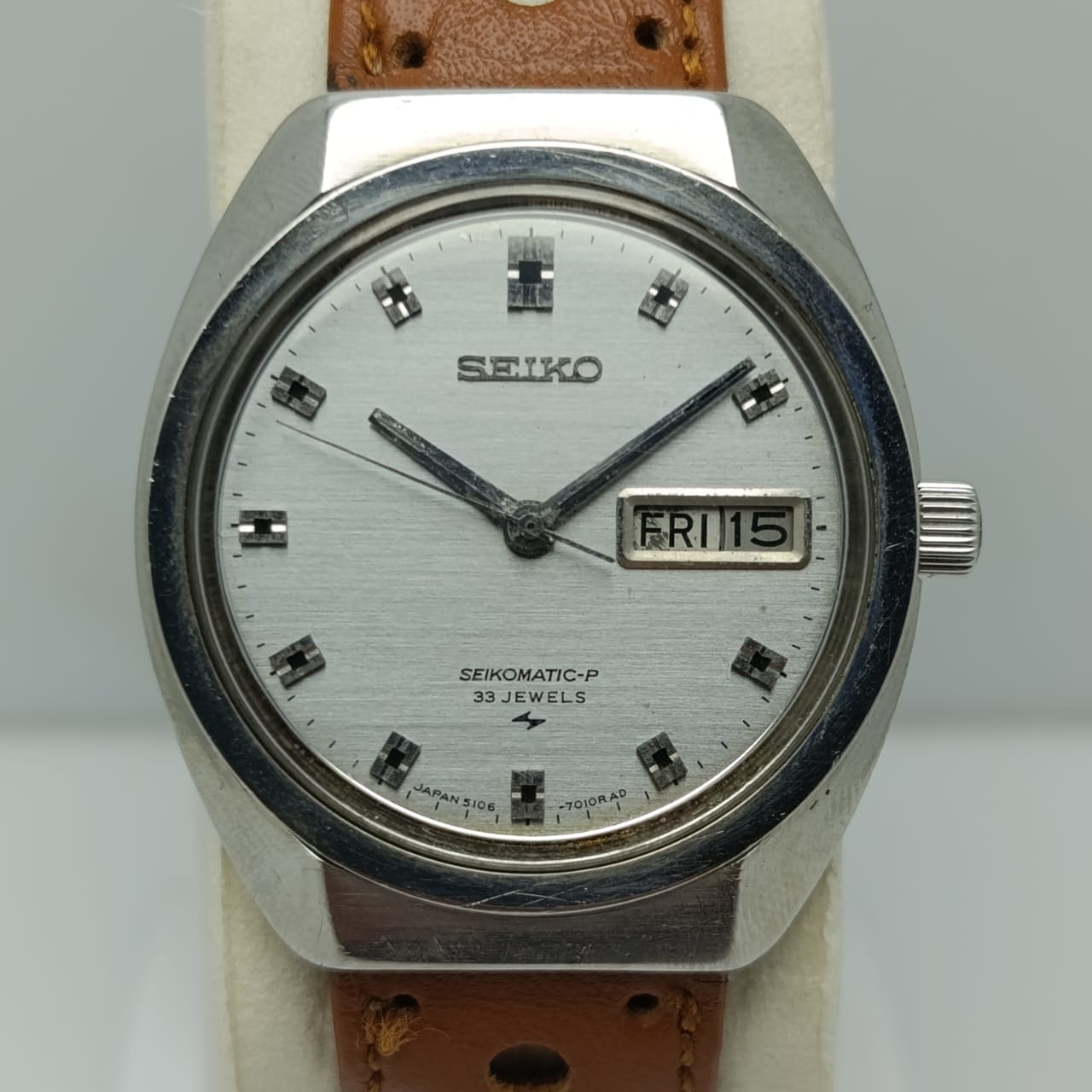 Seiko Seikomatic-p 5106-7010 Automatic Day/Date Vintage Men's Watch