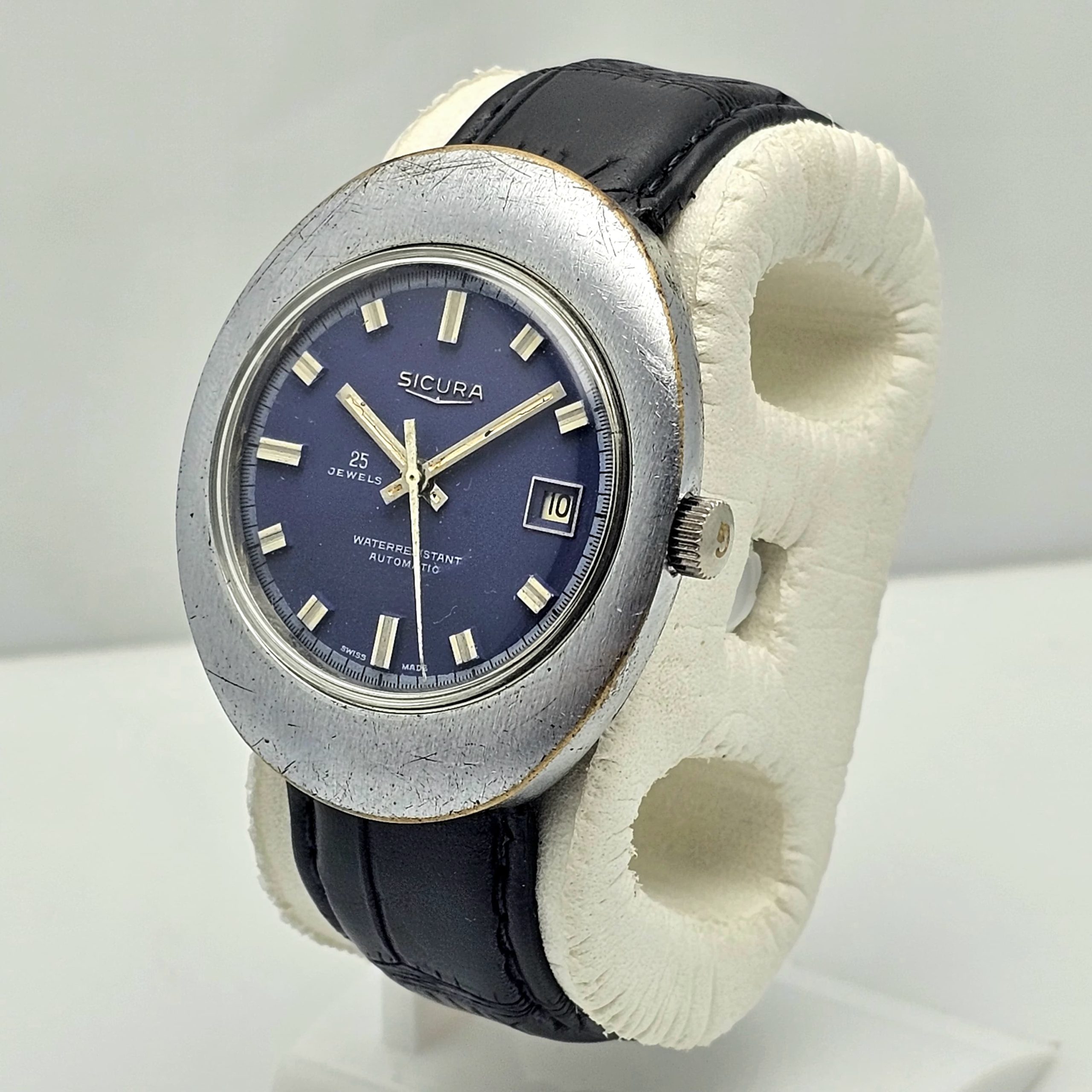 Sicura Breitling UFO 25 Jewels Automatic Blue Dial Vintage Men's Watch - Image 3