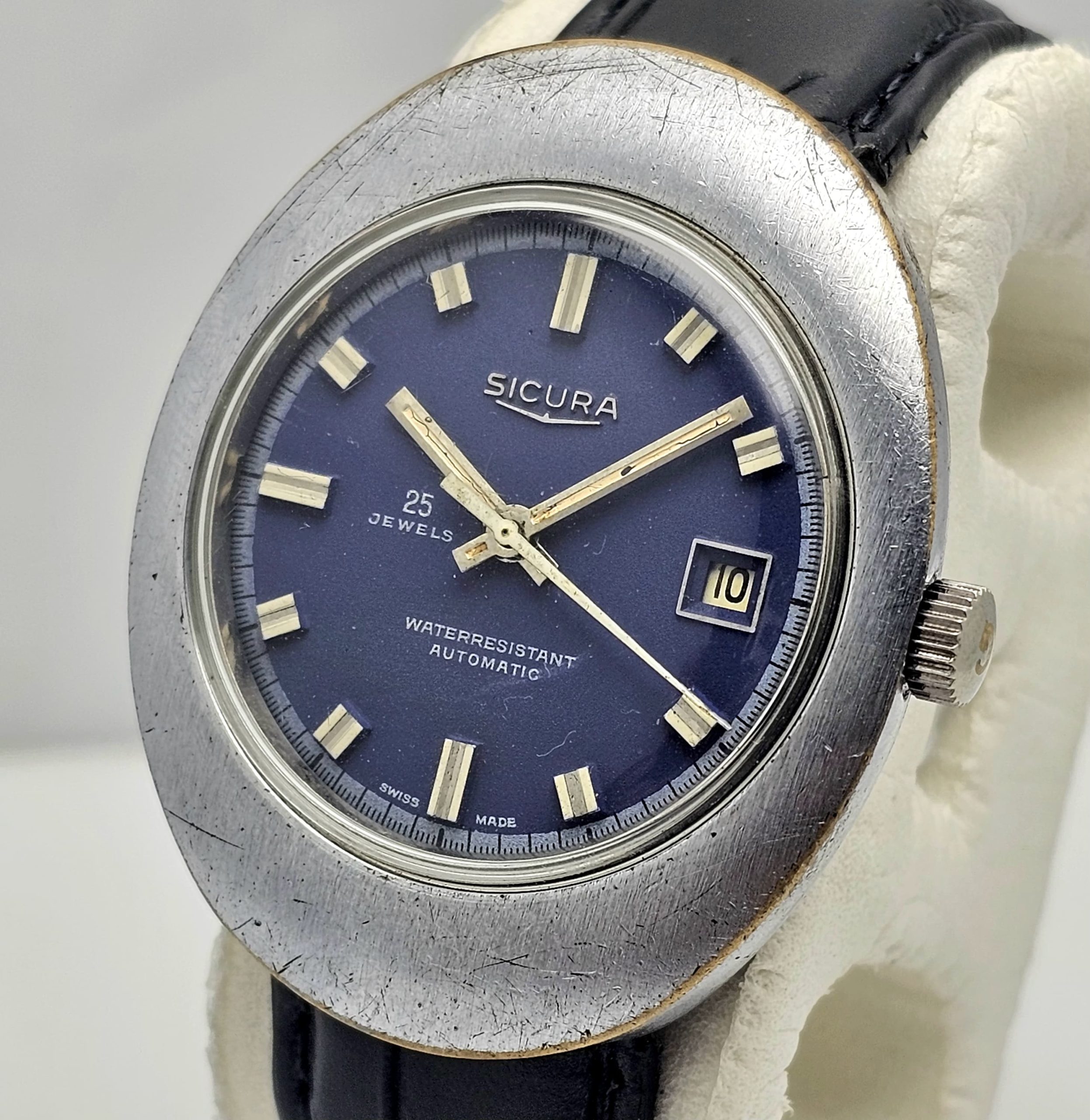 Sicura Breitling UFO 25 Jewels Automatic Blue Dial Vintage Men's Watch - Image 2