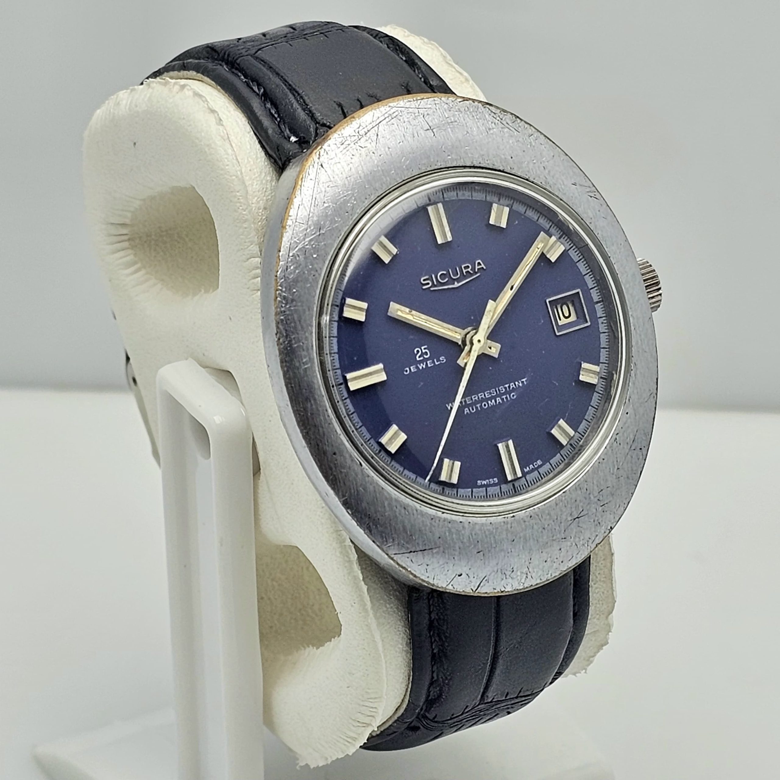 Sicura Breitling UFO 25 Jewels Automatic Blue Dial Vintage Men's Watch - Image 5