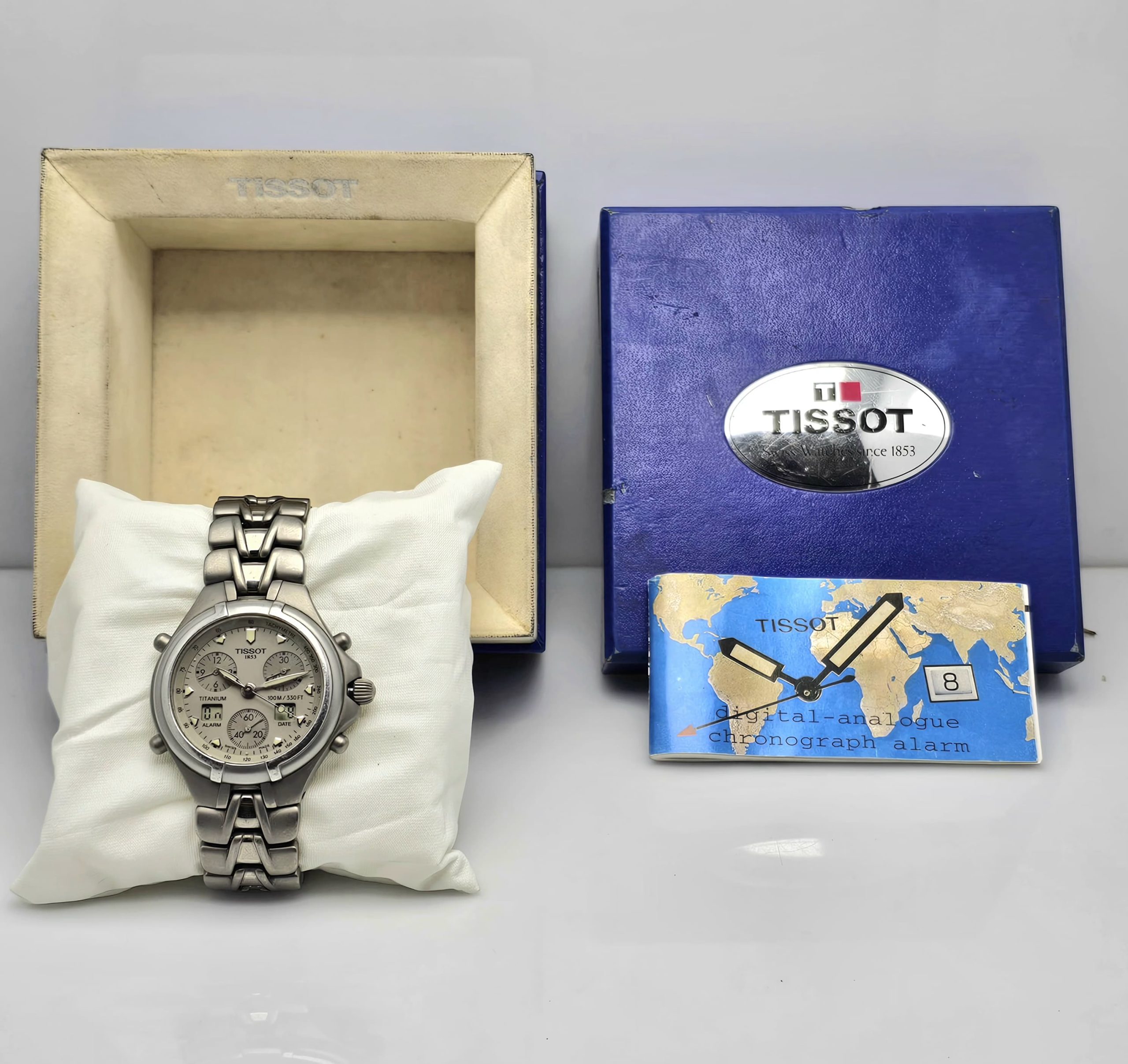 Tissot 1853 Quartz T670 Titanium Alarm Chronograph Ana/Digi Vintage Men's Watch - Image 6