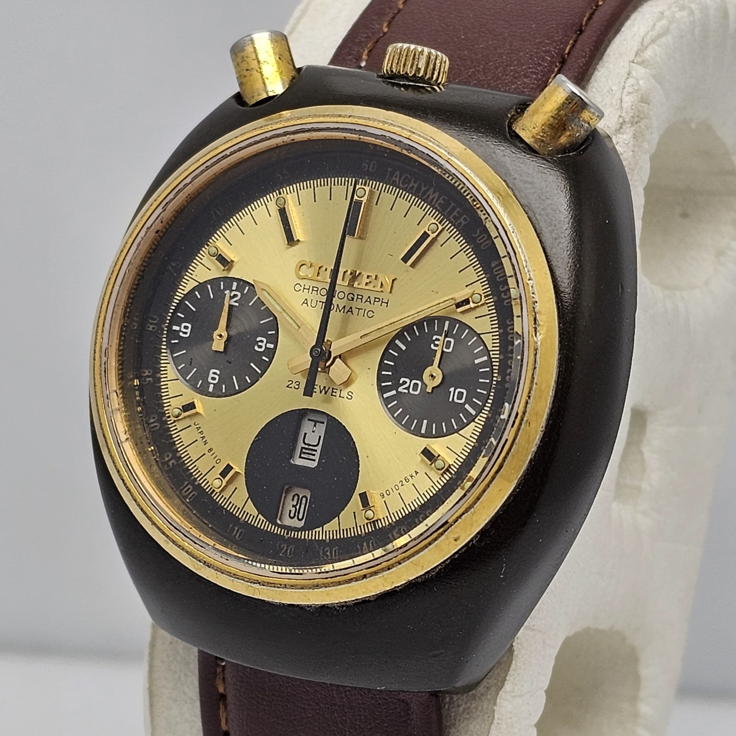 Citizen Bullhead 67-9143 Chronograph 8110A Automatic Vintage Men's Watch - Image 4