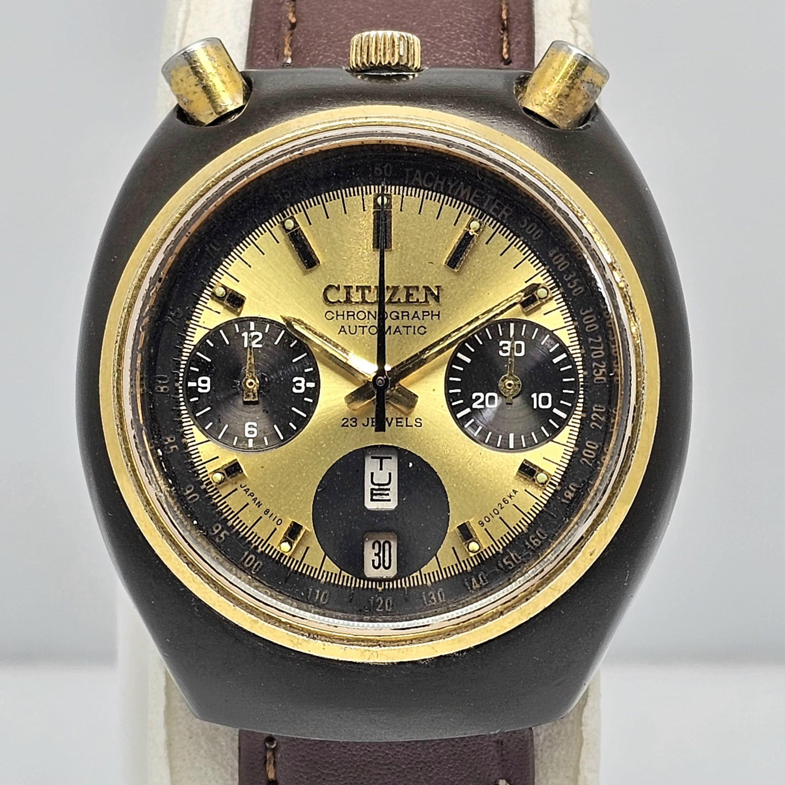 Citizen Bullhead 67-9143 Chronograph 8110A Automatic Vintage Men's Watch