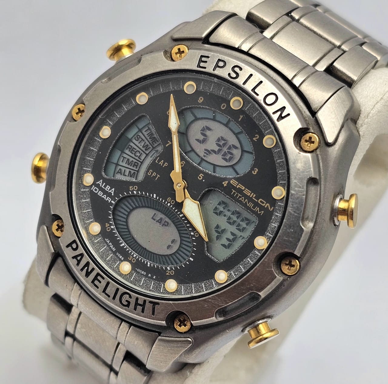 Seiko Alba Epsilon Titanium V085-0020 Ana/Digi Quartz Vintage Men's Watch
