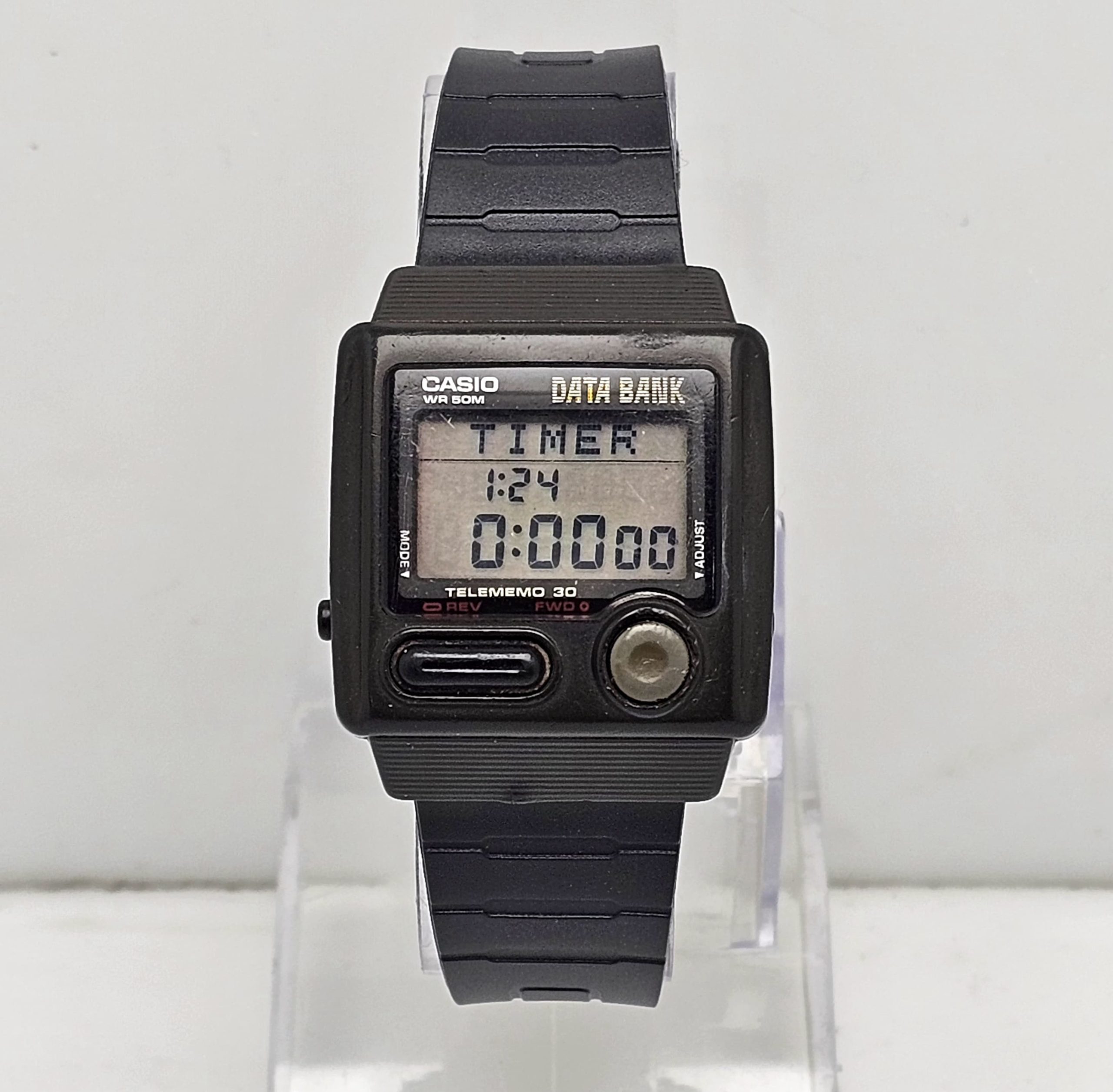 Casio Data Bank DB-33W Telememo 30 Alarm Chronograph 871 Vintage Men's Watch - Image 5