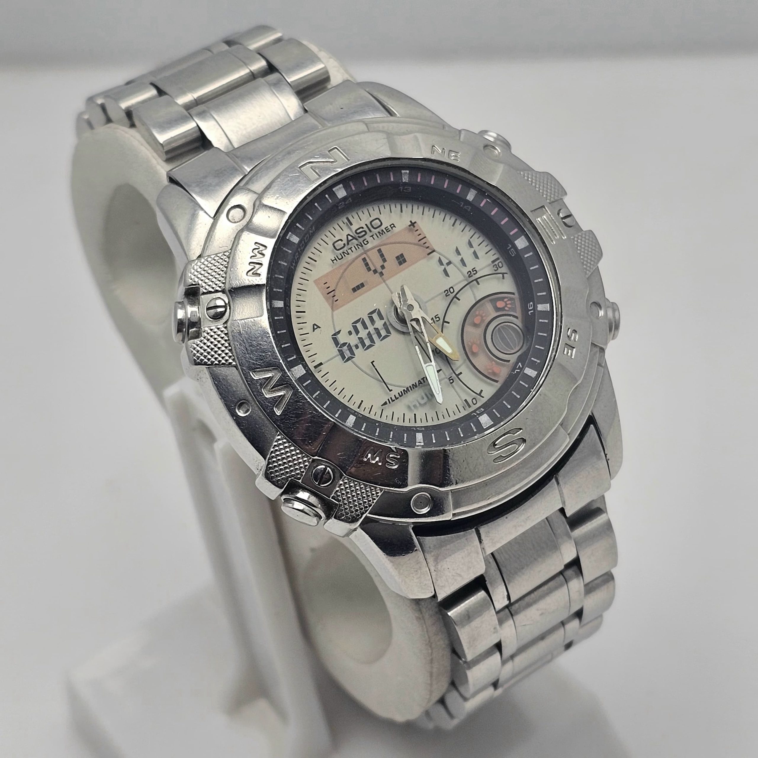 Casio Hunting Timer AMW-704 Ana/Digi Chronograph Vintage Men's Watch - Image 6