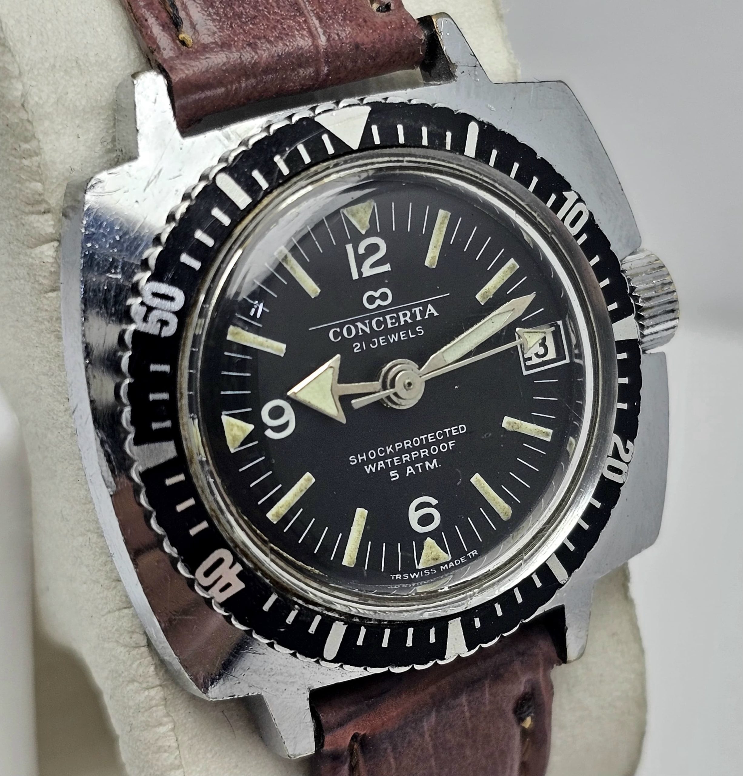 Concerta Diver Automatic Cal.1017-21 Swiss Made Vintage Unisex Watch - Image 2