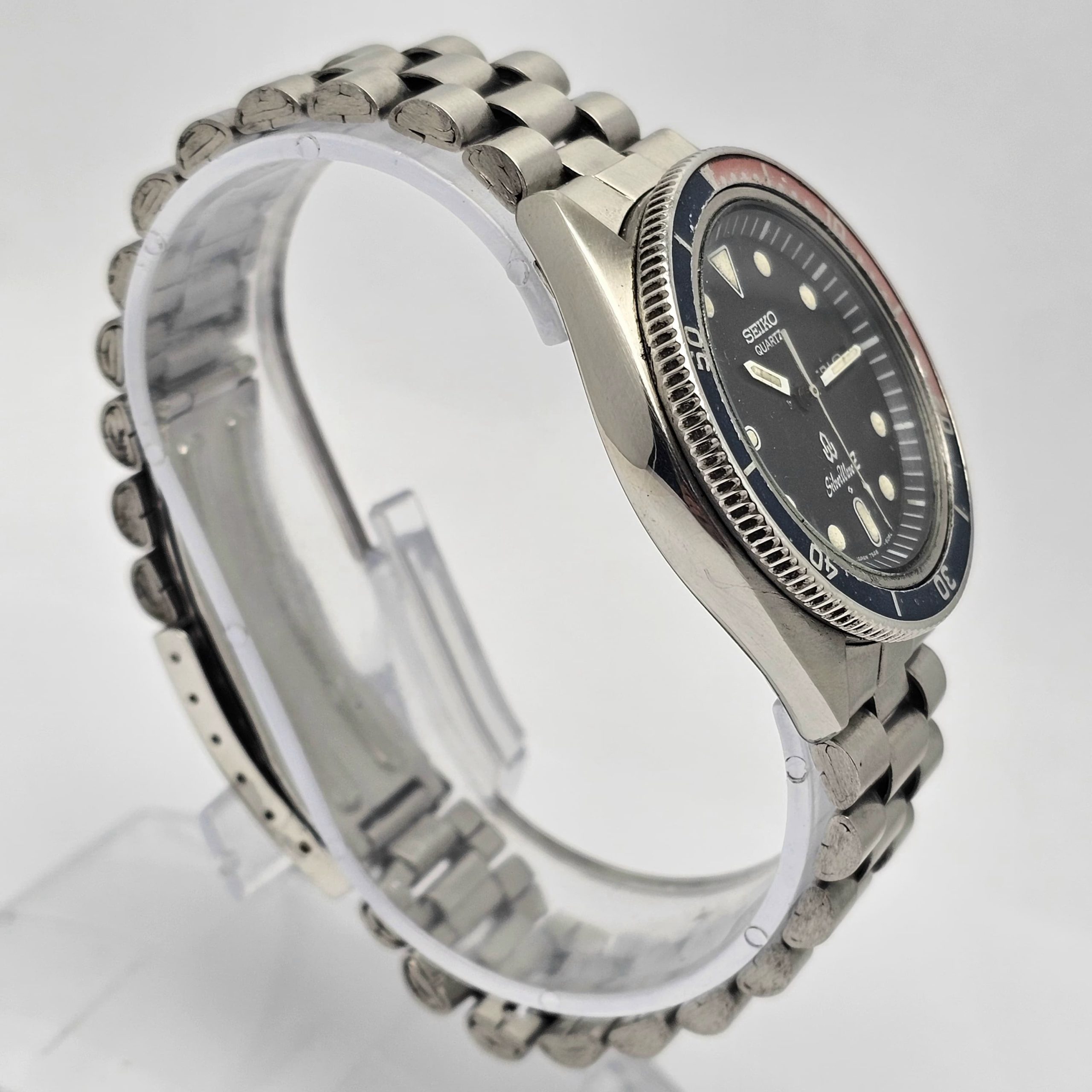 Seiko Silver Wave Z 7546-606A Pepsi Bezel Day/Date Quartz Vintage Men's Watch - Image 6