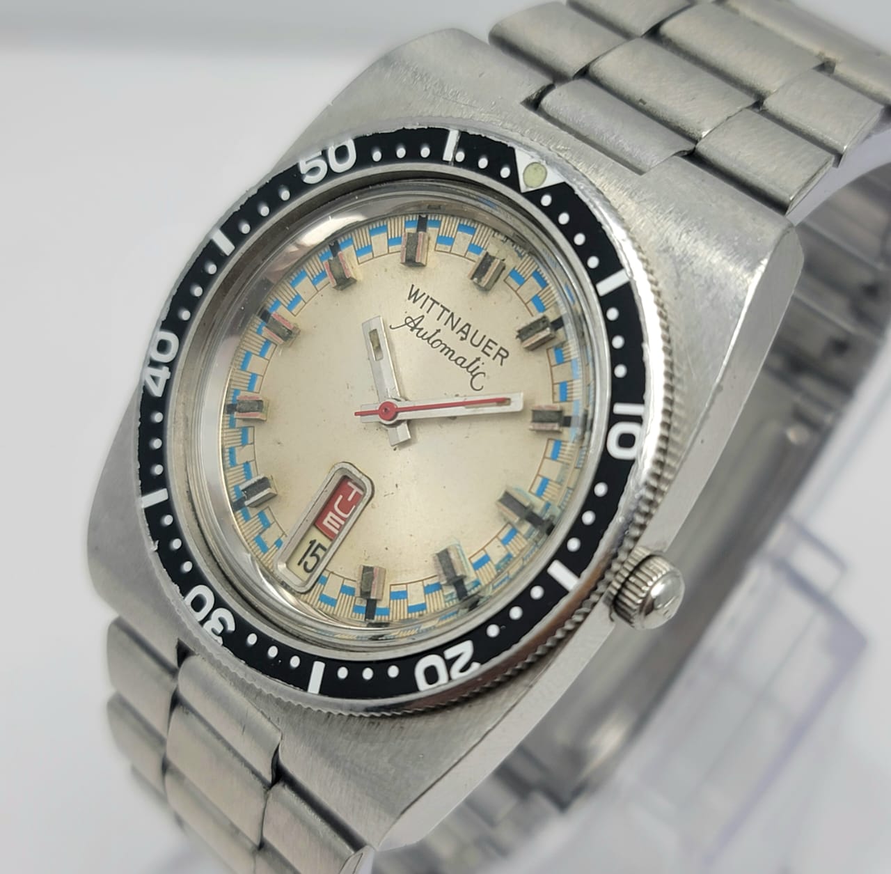 Wittnauer Automatic 1001-W100 Diver Day/Date Vintage Men's Watch