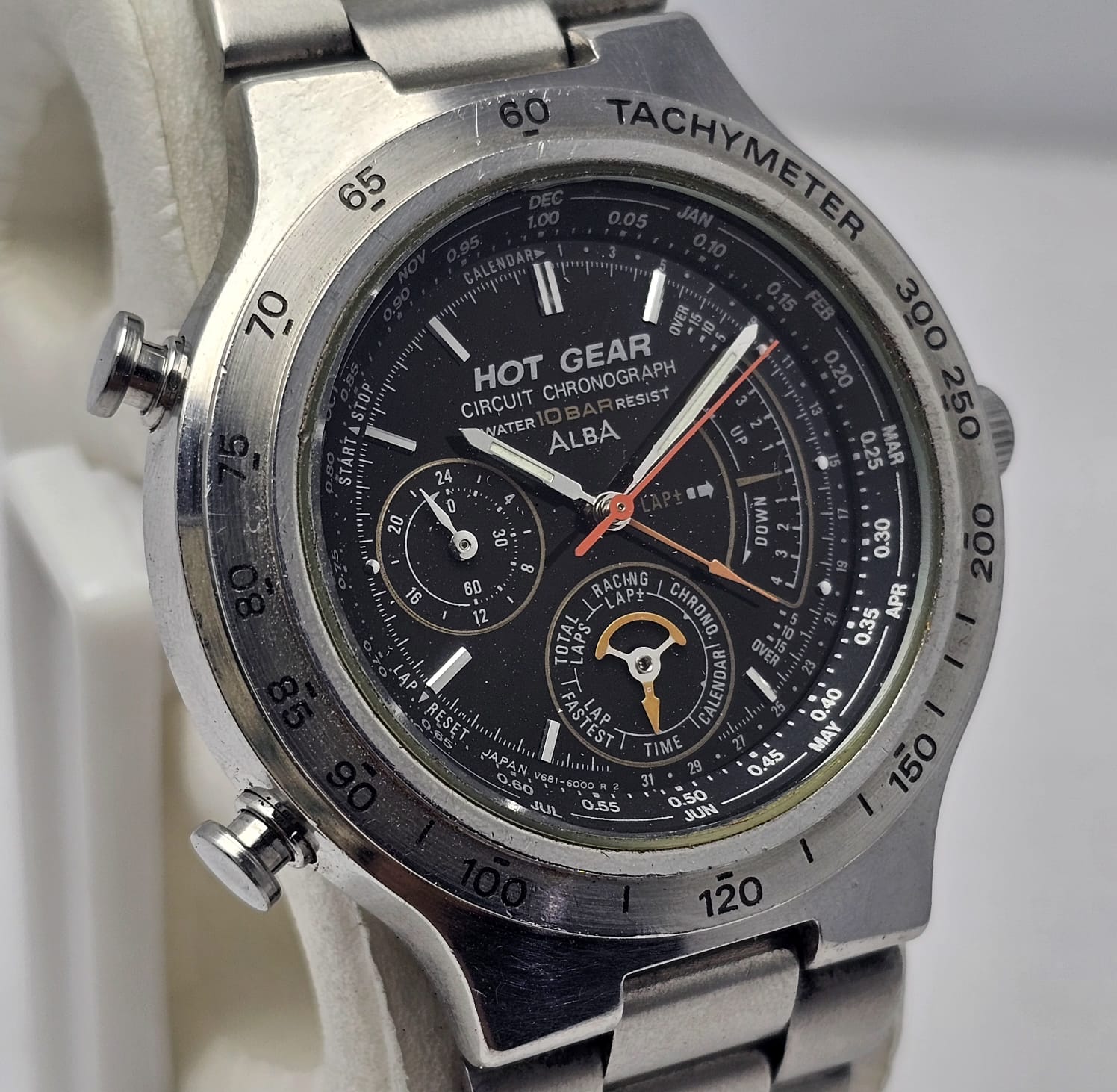 Seiko Alba Hot Gear V681-6000 Circuit Chronograph Quartz Vintage Men's Watch