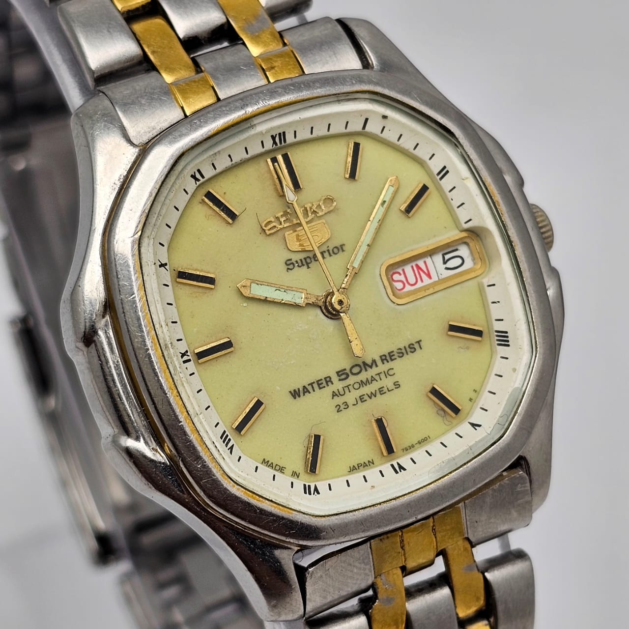 Seiko 5 Superior 7S36-5000 Automatic Day/Date Vintage Men's Watch