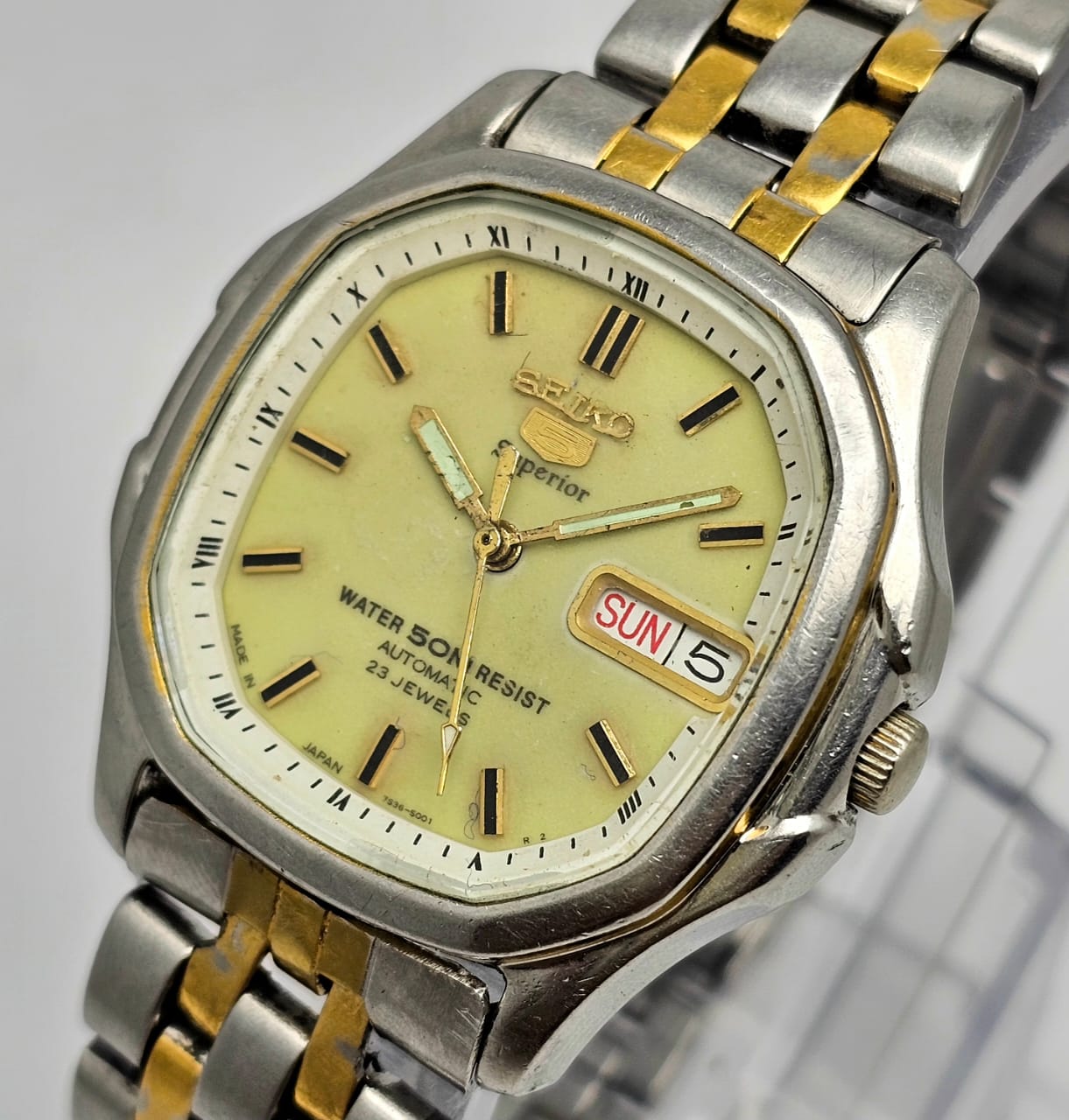 Seiko 5 Superior 7S36-5000 Automatic Day/Date Vintage Men's Watch - Image 4