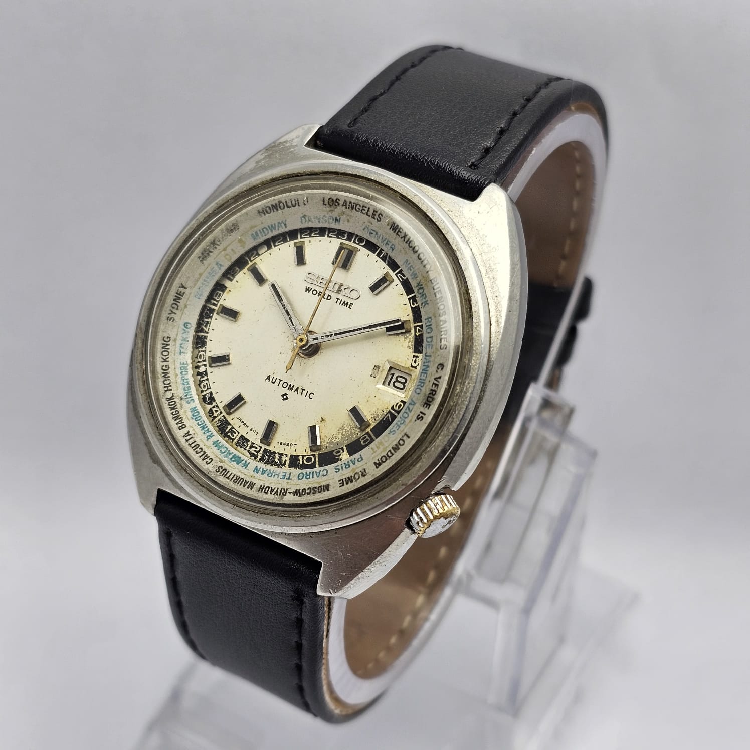 Seiko Automatic 6117-6400 World Time Vintage Men's Watch - Image 4