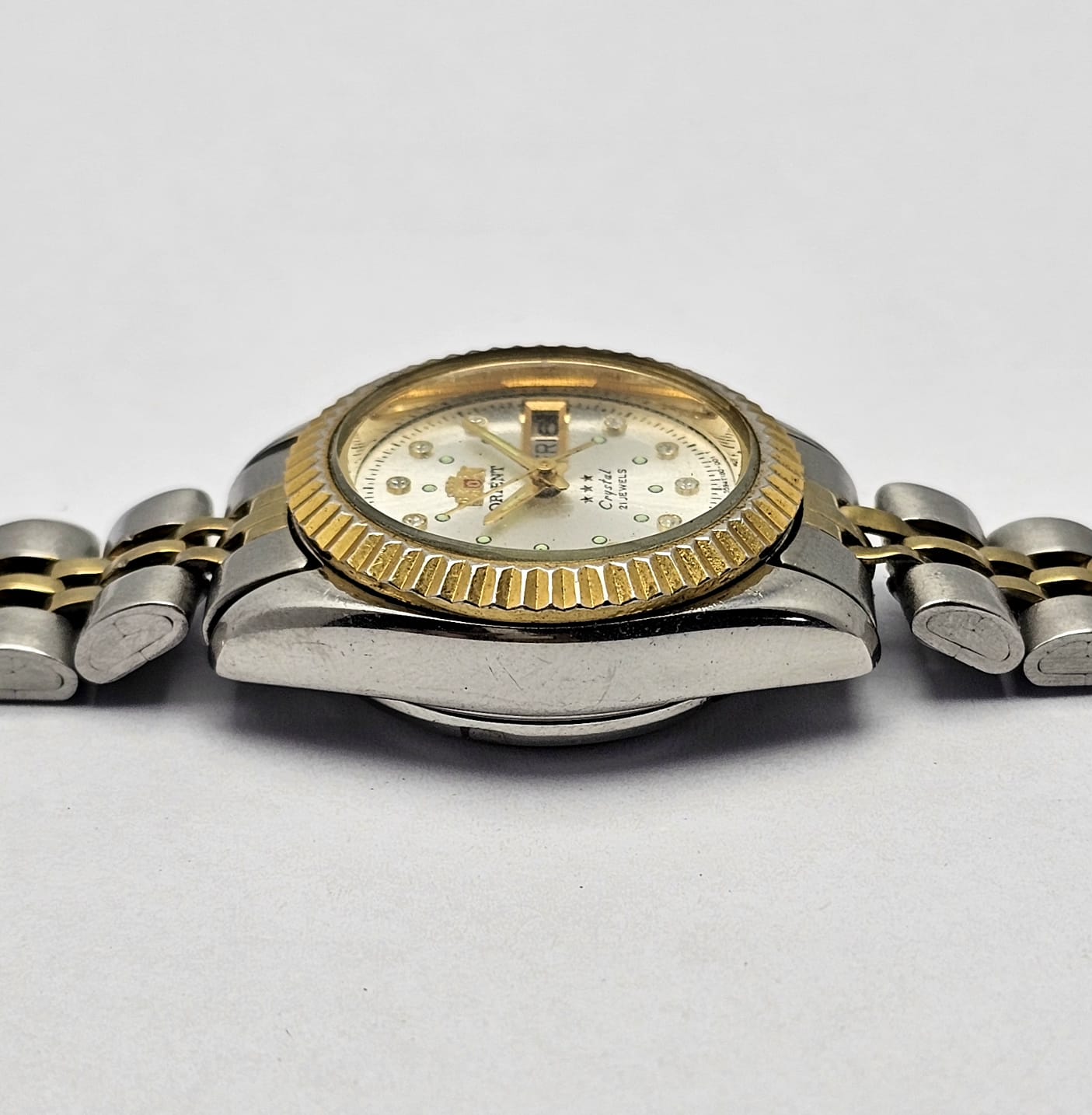 Orient Tri Star Crystal President Automatic Day/Date Vintage Women's Watch - Image 3