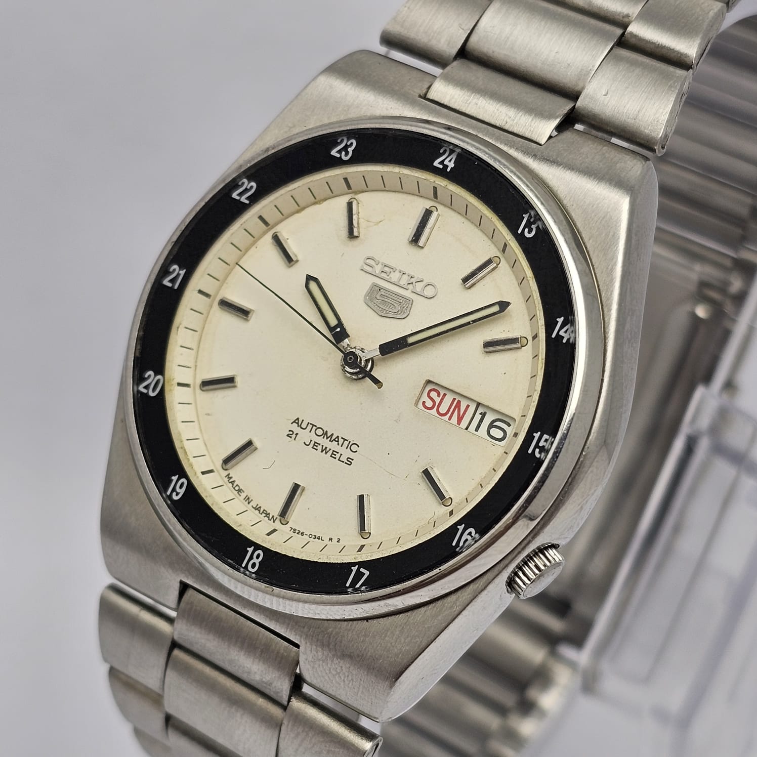 Seiko 5 Railway Time Automatic 7S26-0530 Day/Date Vintage Men's Watch - Image 2