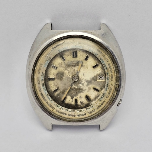 Seiko World Time 6117-6400 Date Automatic Vintage Men's Watch Case