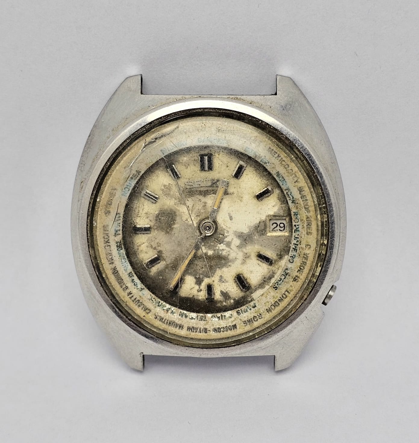 Seiko World Time 6117-6400 Automatic Vintage Men's Watch For parts