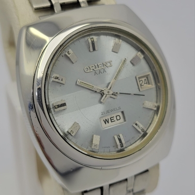 Orient AAA DayDate Vintage Men's Watch With Rail Road Bracelet (1)