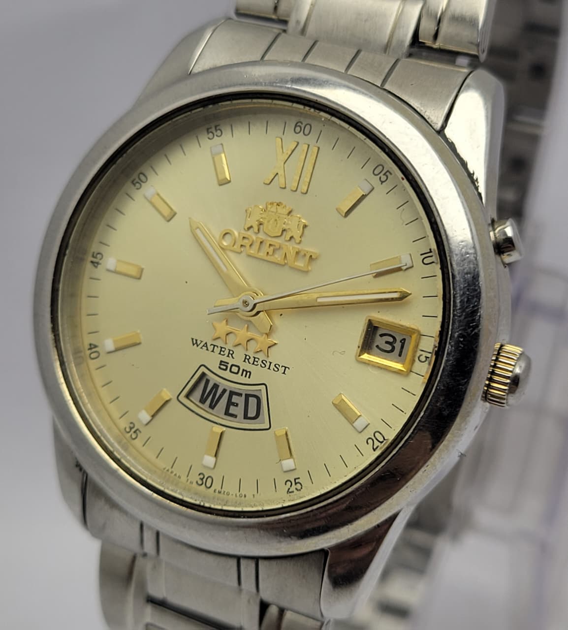 Orient 3 Star EM68-A0 Automatic Day/Date Vintage Men's Watch - Image 2