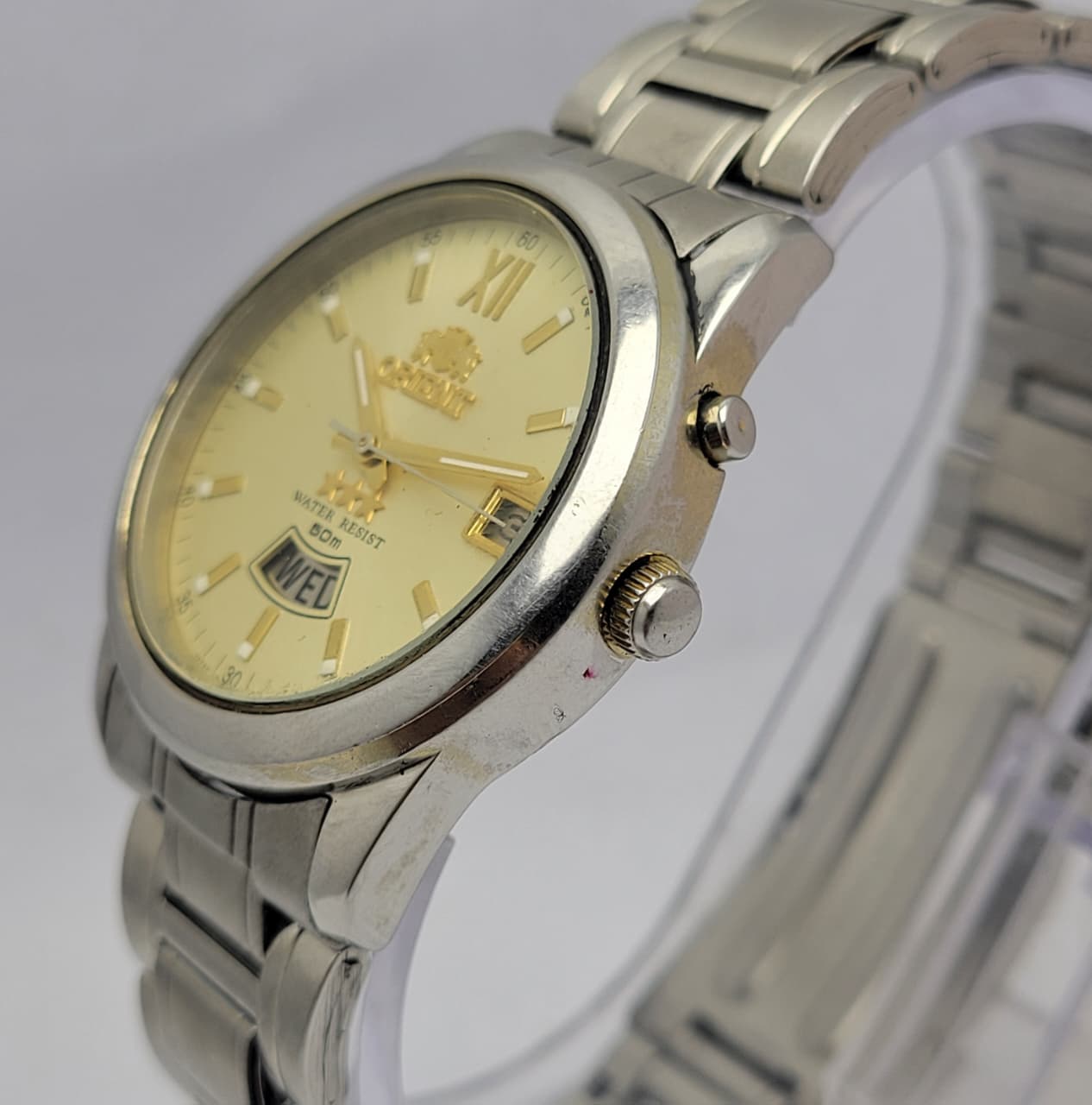 Orient 3 Star EM68-A0 Automatic Day/Date Vintage Men's Watch - Image 6