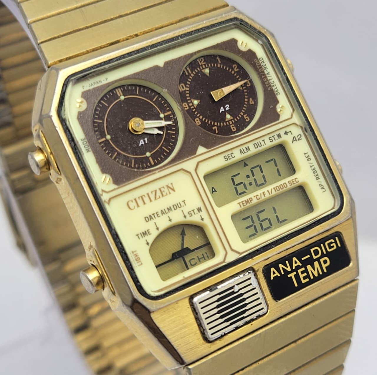 Citizen Ana-Digi Temp 8982-085027 Quartz Vintage Men's Watch