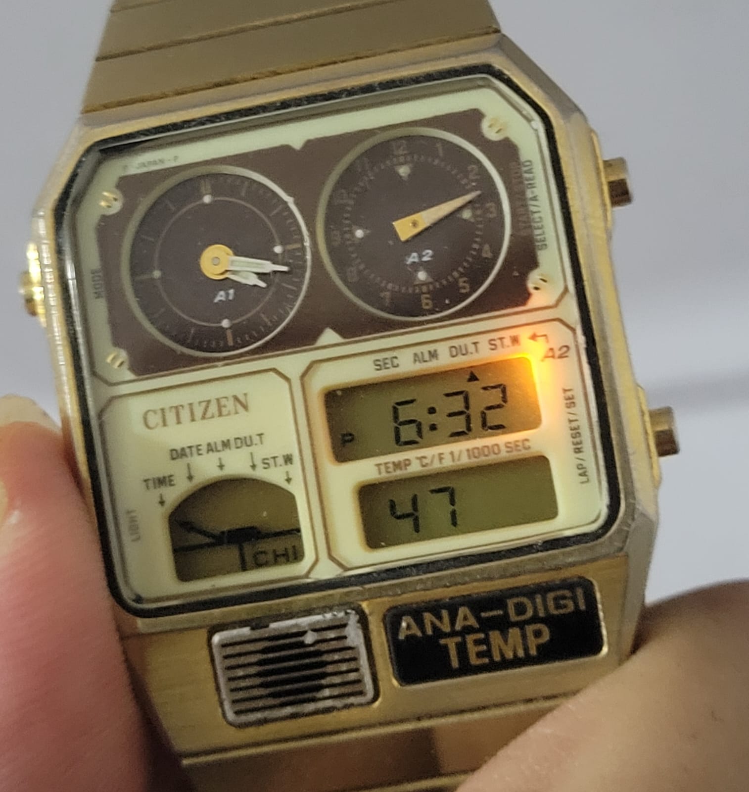 Citizen Ana-Digi Temp 8982-085027 Quartz Vintage Men's Watch - Image 7