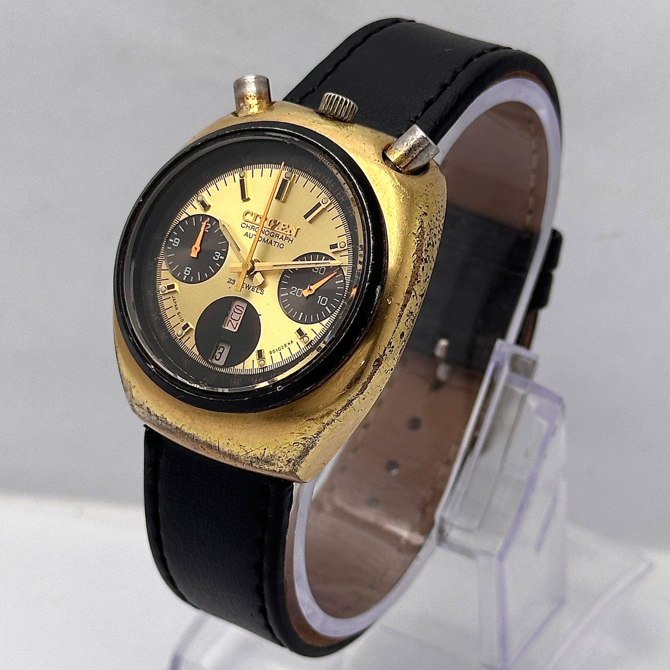 Citizen Bullhead 67-9020 Chronograph 8110A Automatic Vintage Men's Watch