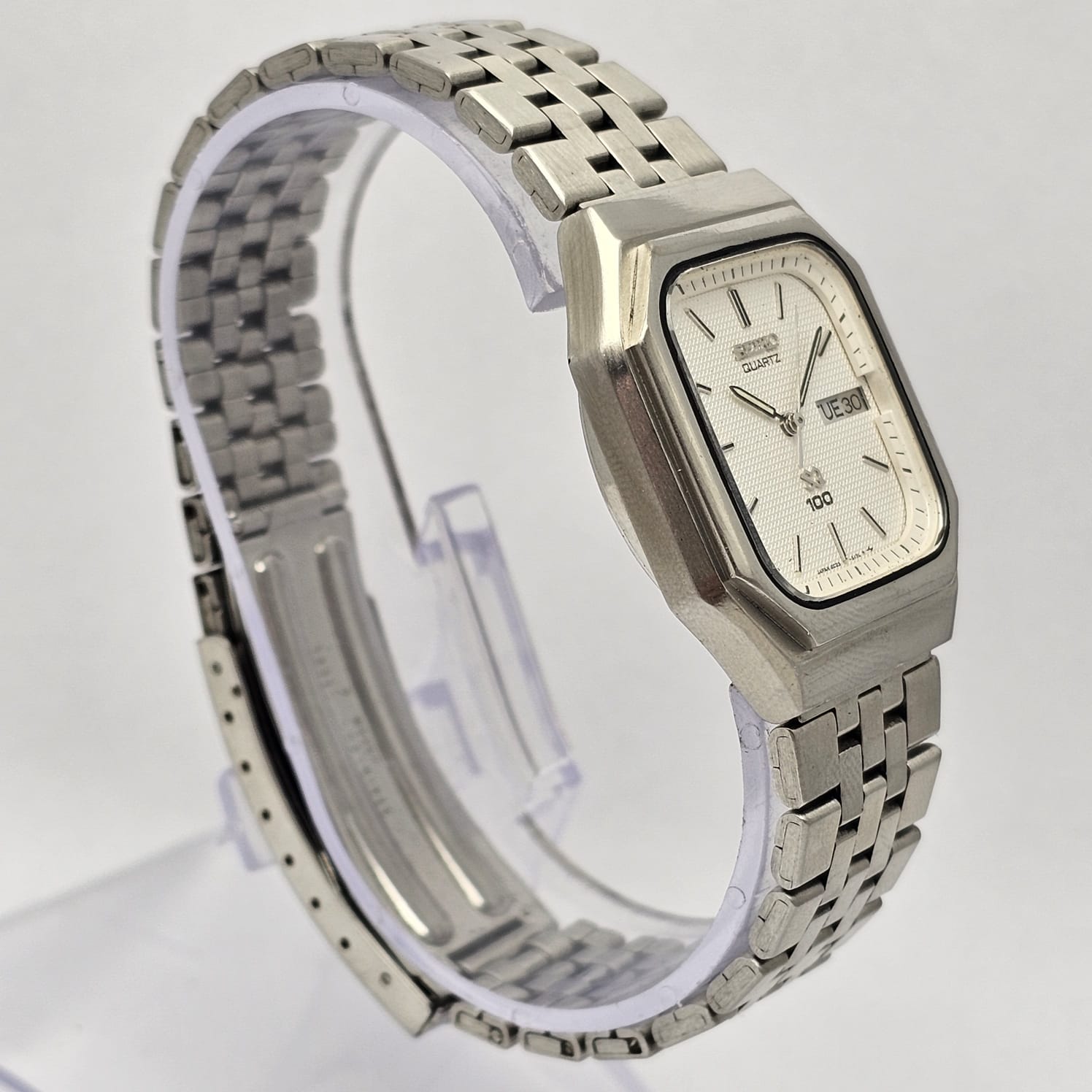 Seiko SQ100 Quartz 8C23-5110 Day/Date Vintage Men's Watch
