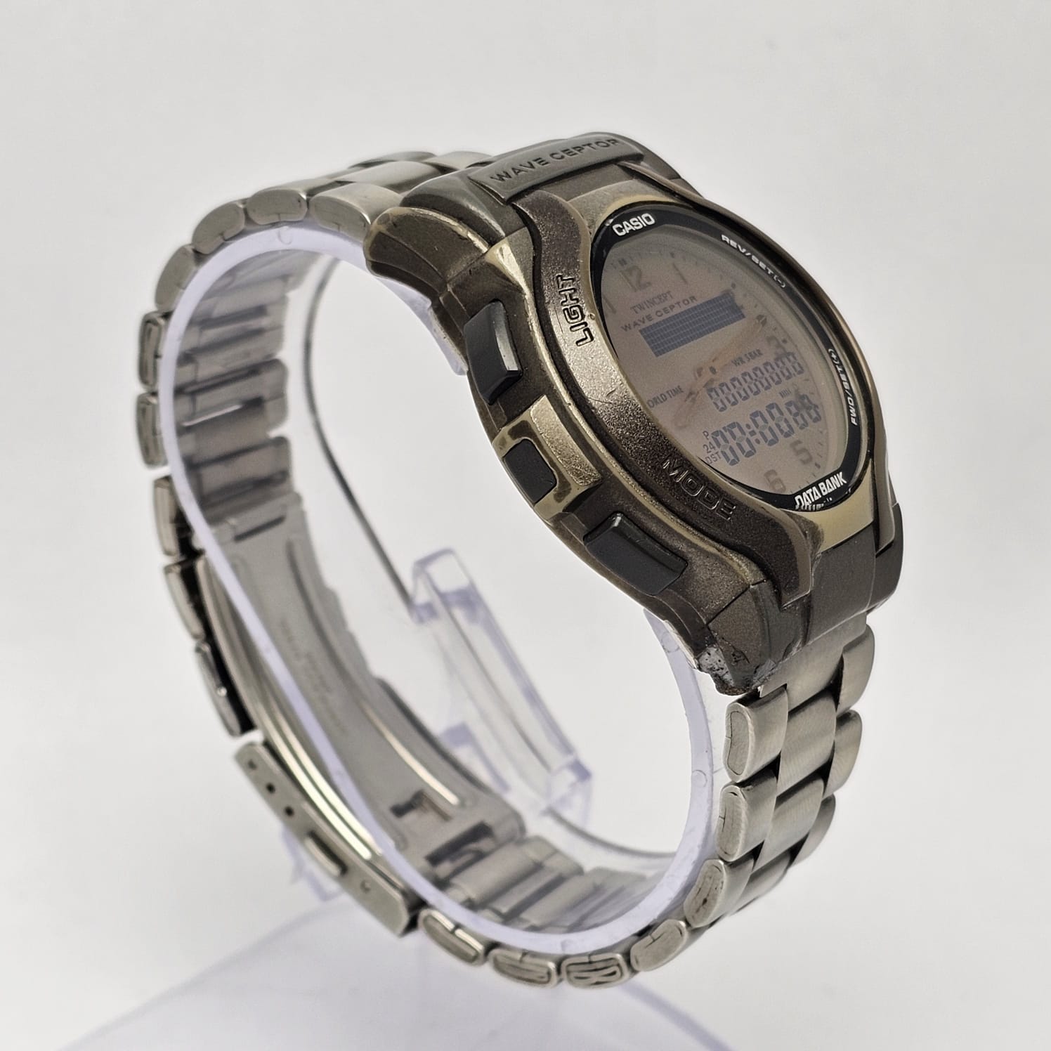 Casio Twincept Wave Ceptor Data Bank Quartz WVA-200 Ana/Digi Vintage Men's Watch - Image 5