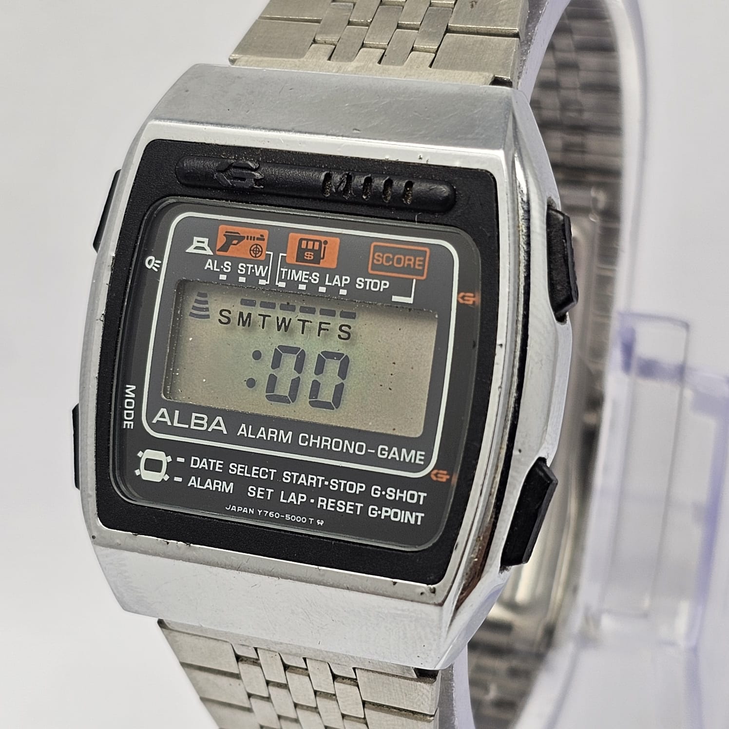 Seiko Alba Y760-5000 Alarm Chronograph Vintage Men's Game Watch