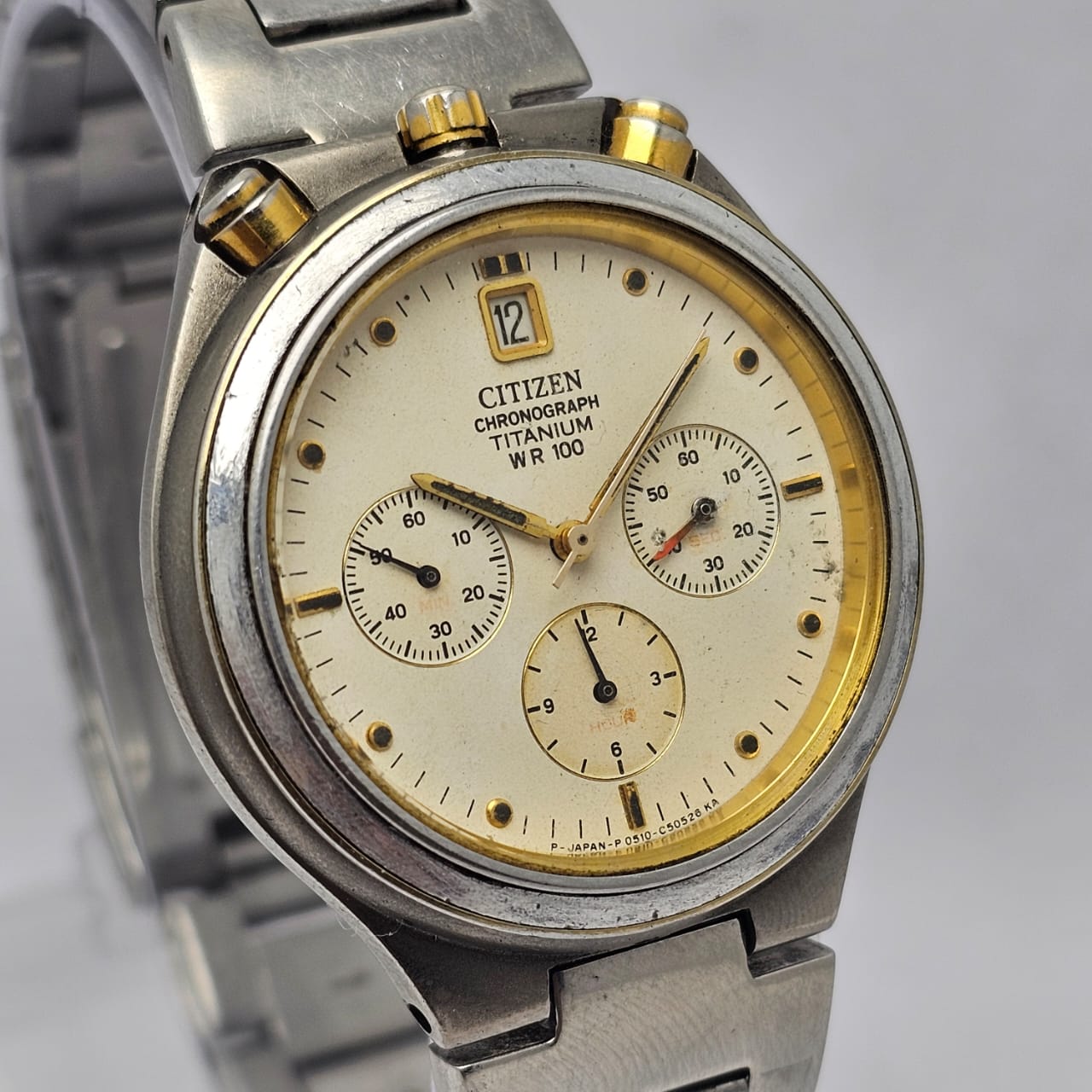 Citizen Bullhead Titanium 0510-C50383 TA Chronograph Vintage Men's Watch
