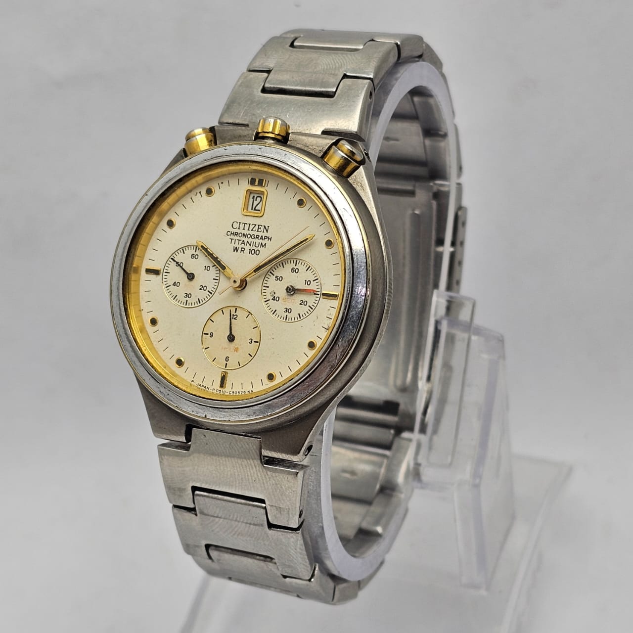Citizen Bullhead Titanium 0510-C50383 TA Chronograph Vintage Men's Watch - Image 4