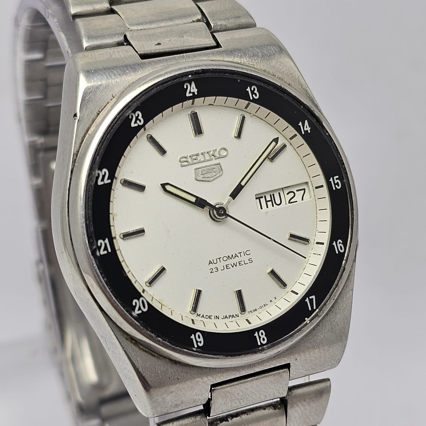 Seiko 5 Railway Time Automatic 7S36-8280 Day/Date Vintage Men's Watch - Image 2