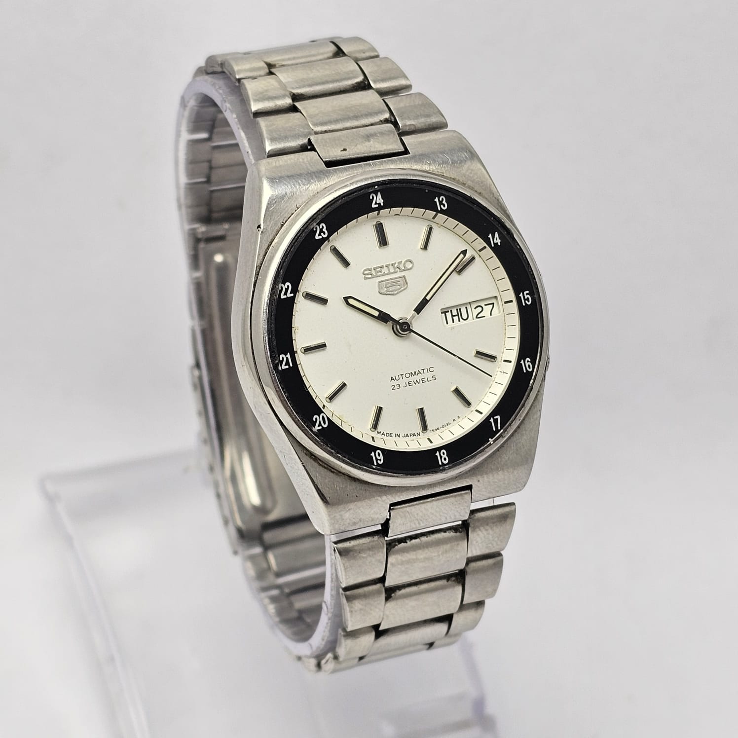 Seiko 5 Railway Time Automatic 7S36-8280 Day/Date Vintage Men's Watch - Image 4